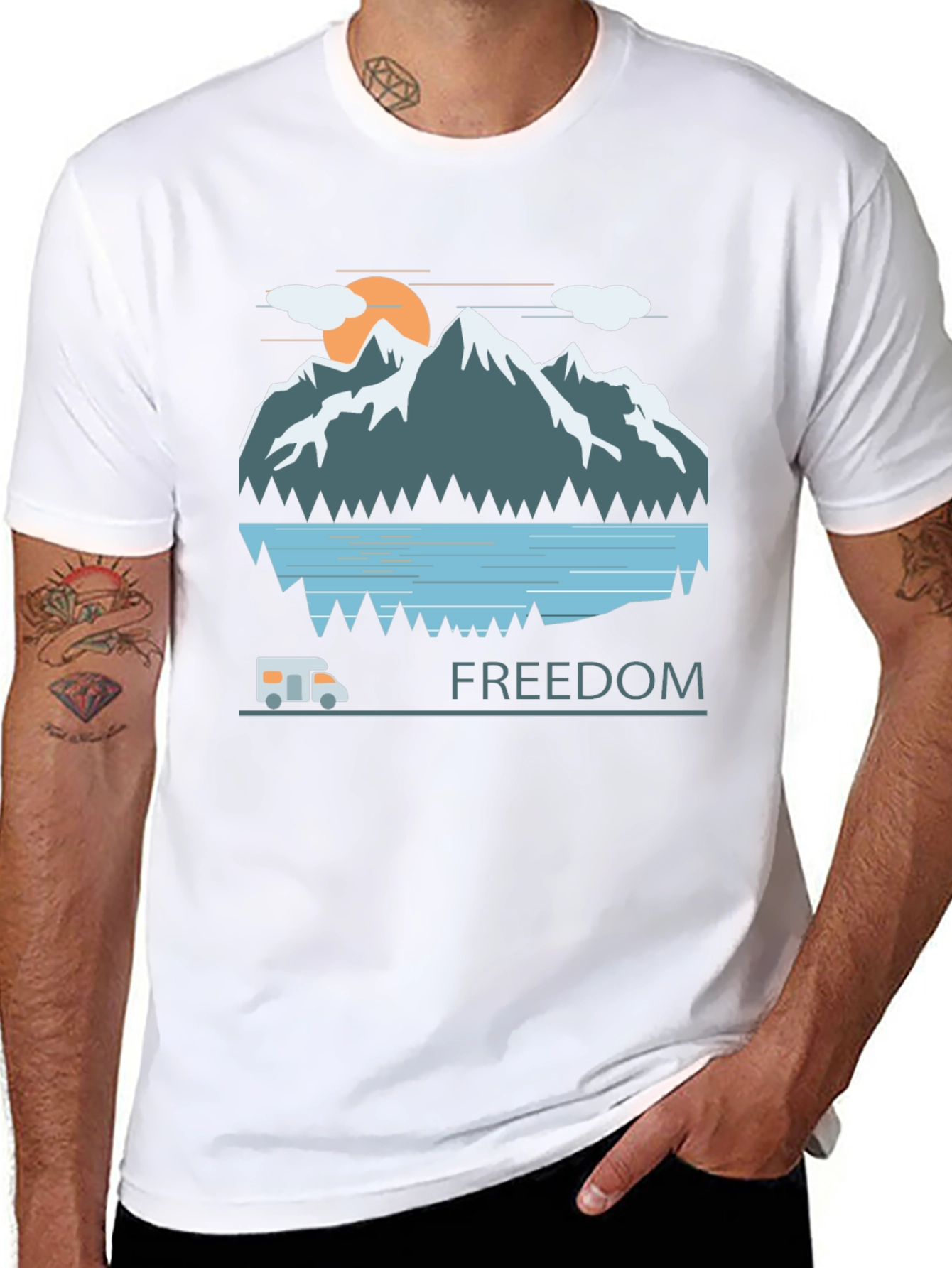Adventure Awaits: Freedom Mountain Graphic Tee
