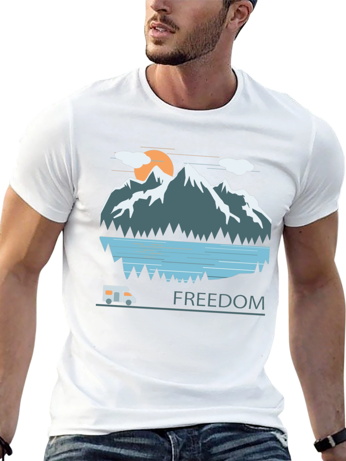Adventure Awaits: Freedom Mountain Graphic Tee
