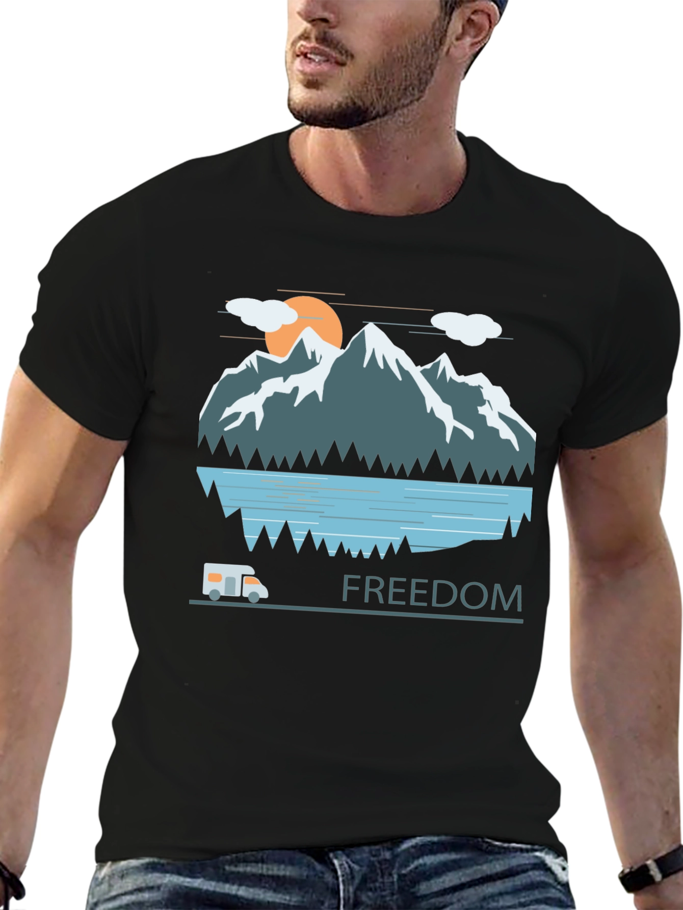 Adventure Awaits: Freedom Mountain Graphic Tee