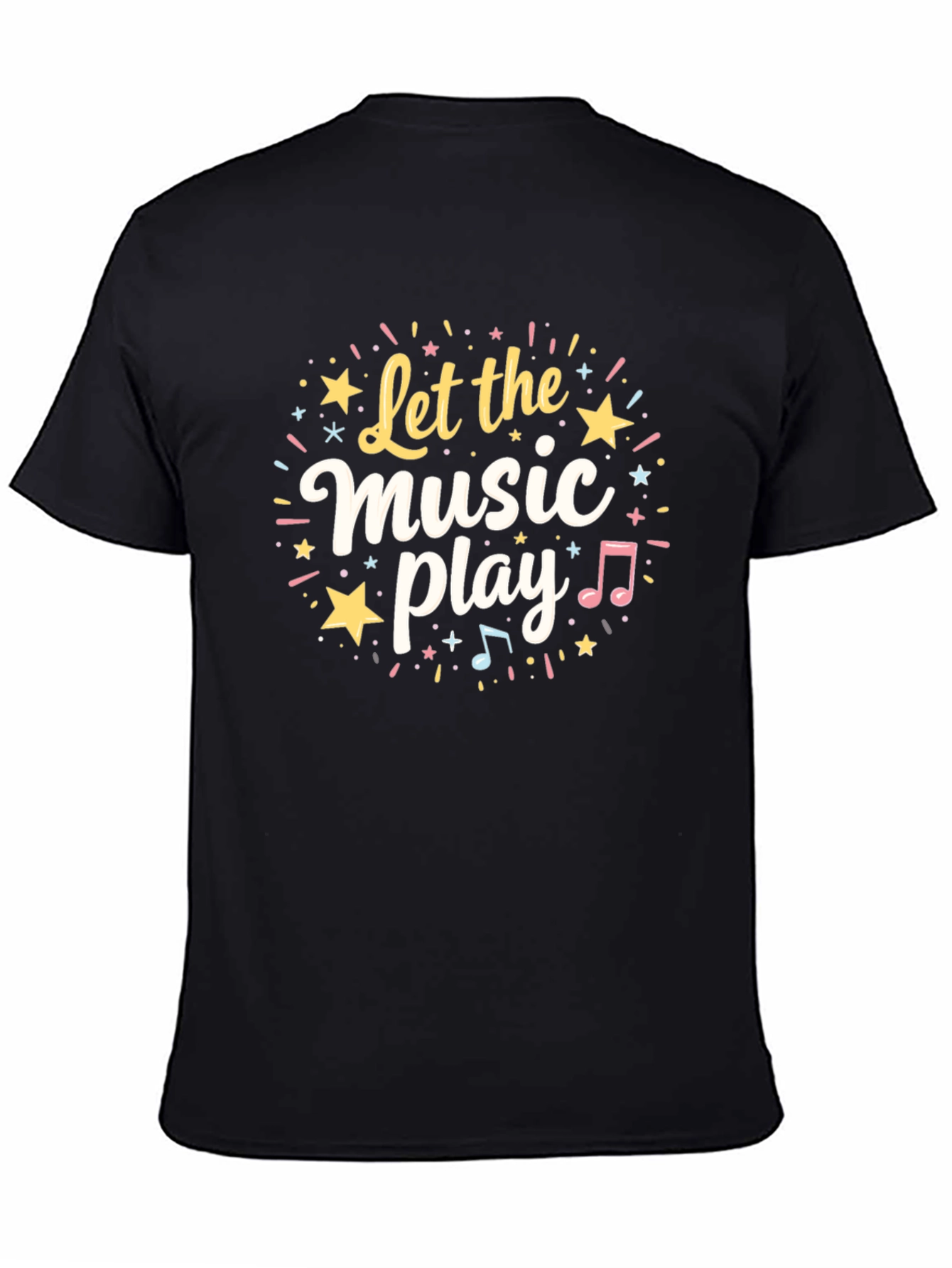 Let The Music Play Graphic T-Shirt - Black