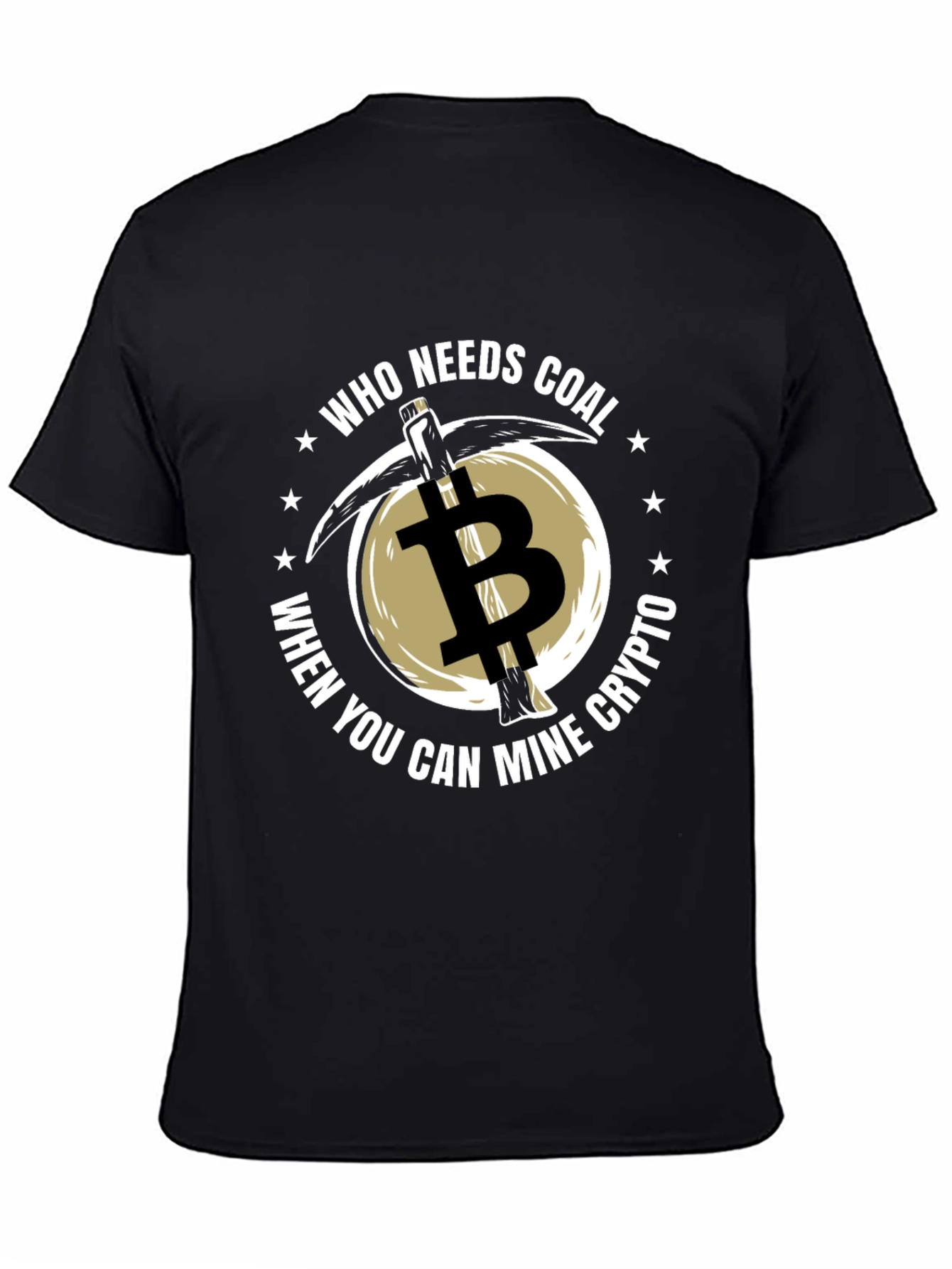Bitcoin Mining T-Shirt - Crypto Coal Pickaxe Tee