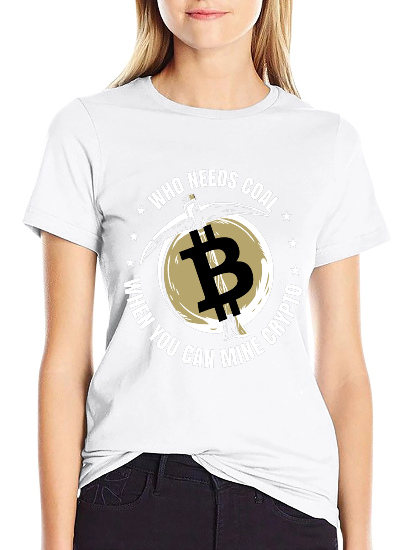 Bitcoin Mining T-Shirt - Crypto Coal Pickaxe Tee