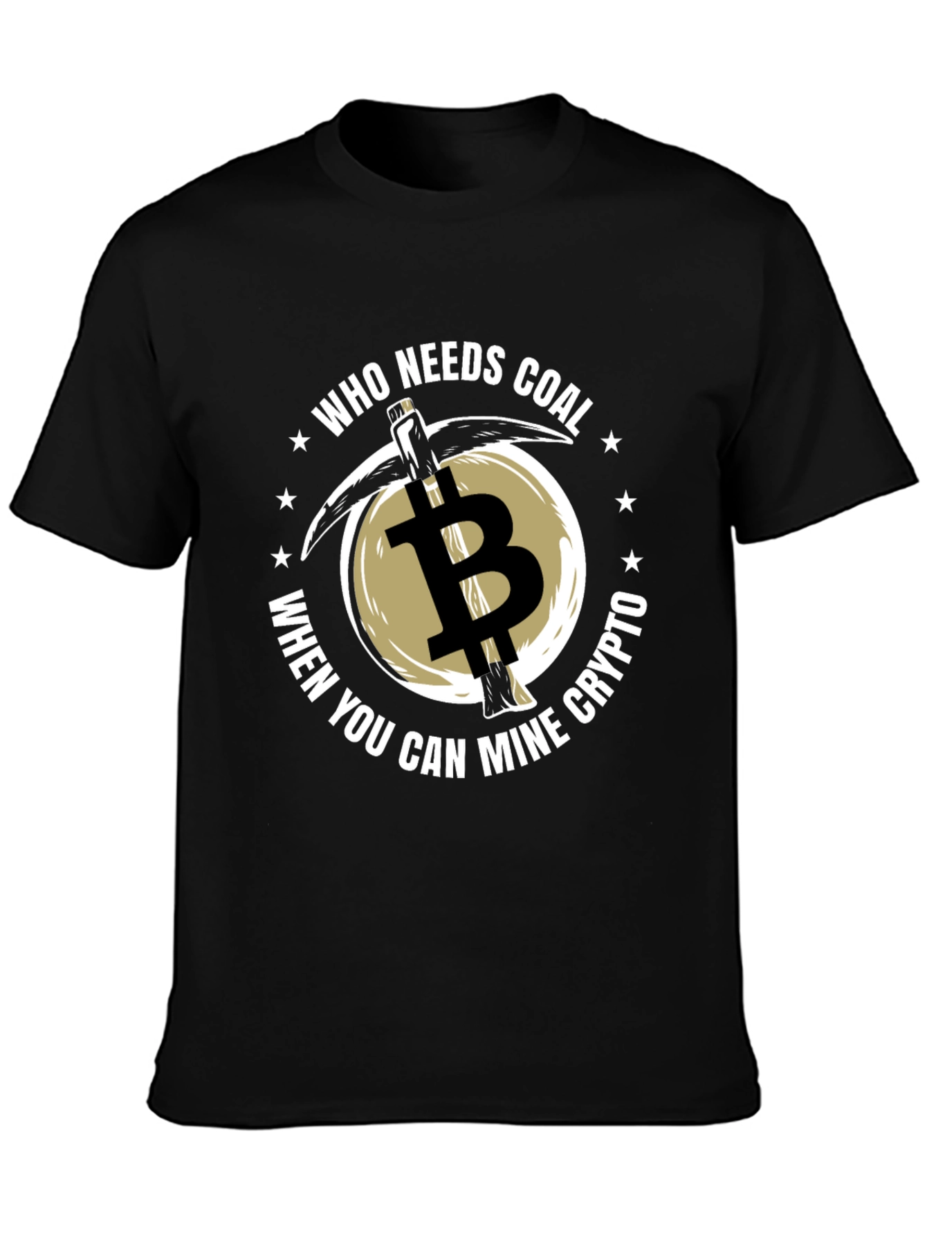Bitcoin Mining T-Shirt - Crypto Coal Pickaxe Tee