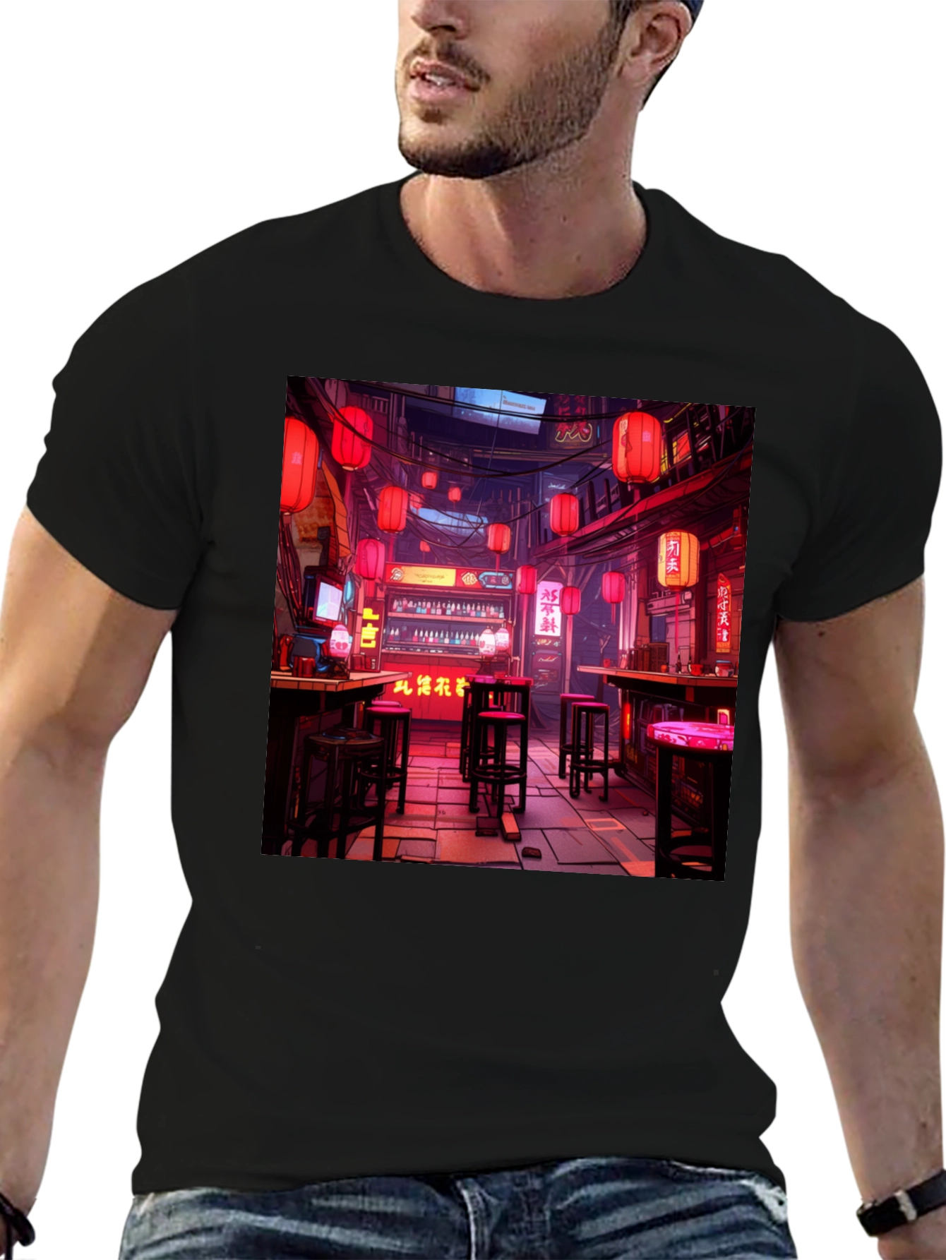 Cyberpunk Bar Black T-Shirt
