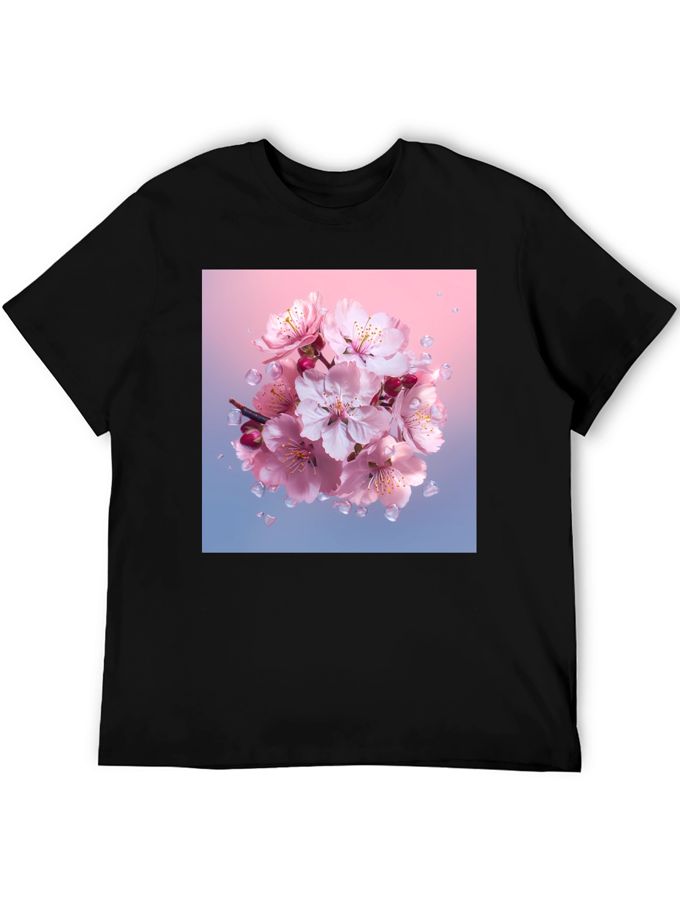 Floral Blossom Black T-Shirt