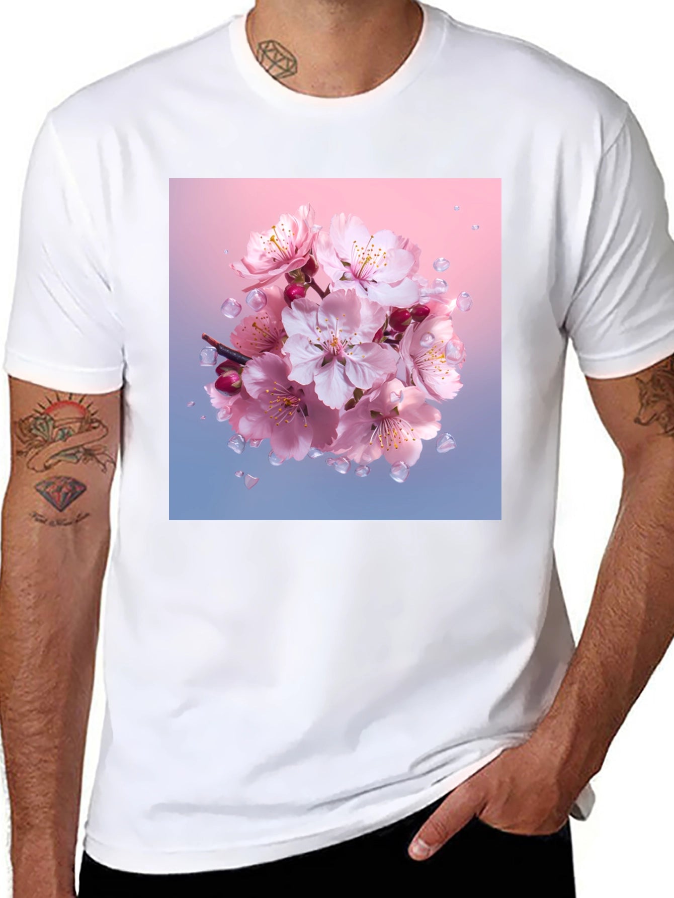 Floral Blossom Black T-Shirt