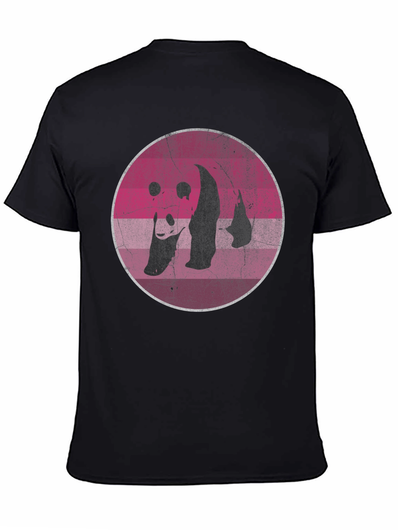 Retro Panda Graphic T-Shirt - Distressed Design