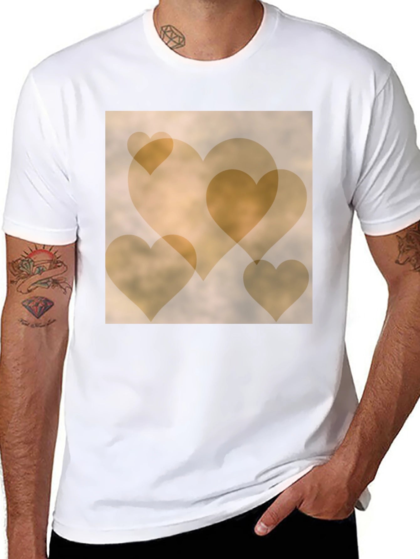 Heart Graphic T-Shirt - Black Casual Tee