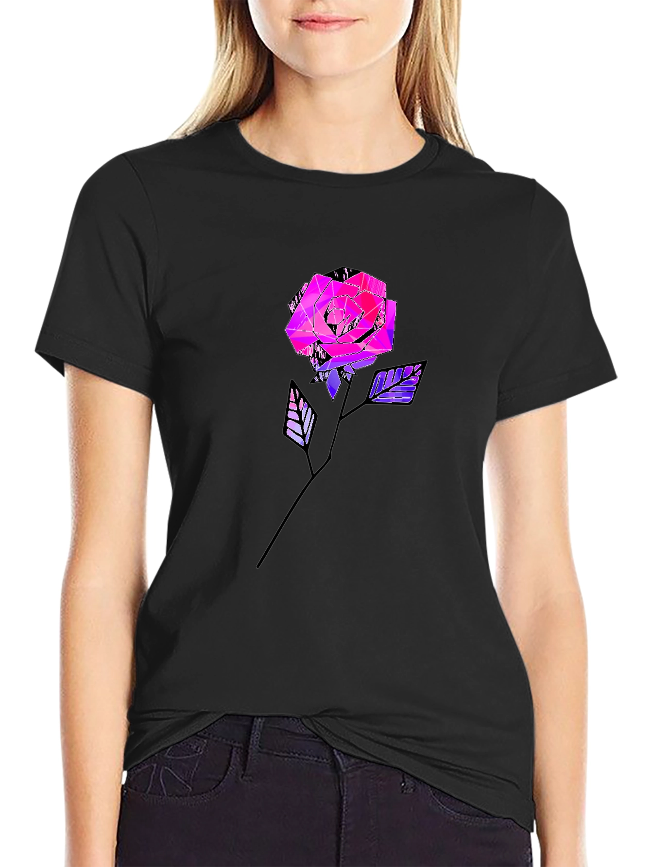 Geometric Rose Graphic Tee