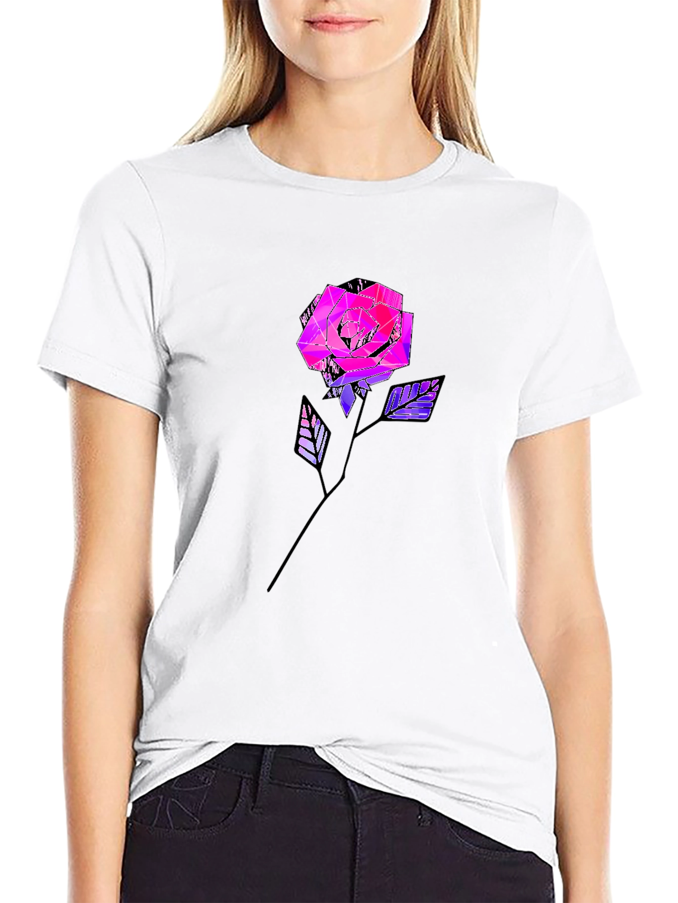 Geometric Rose Graphic Tee
