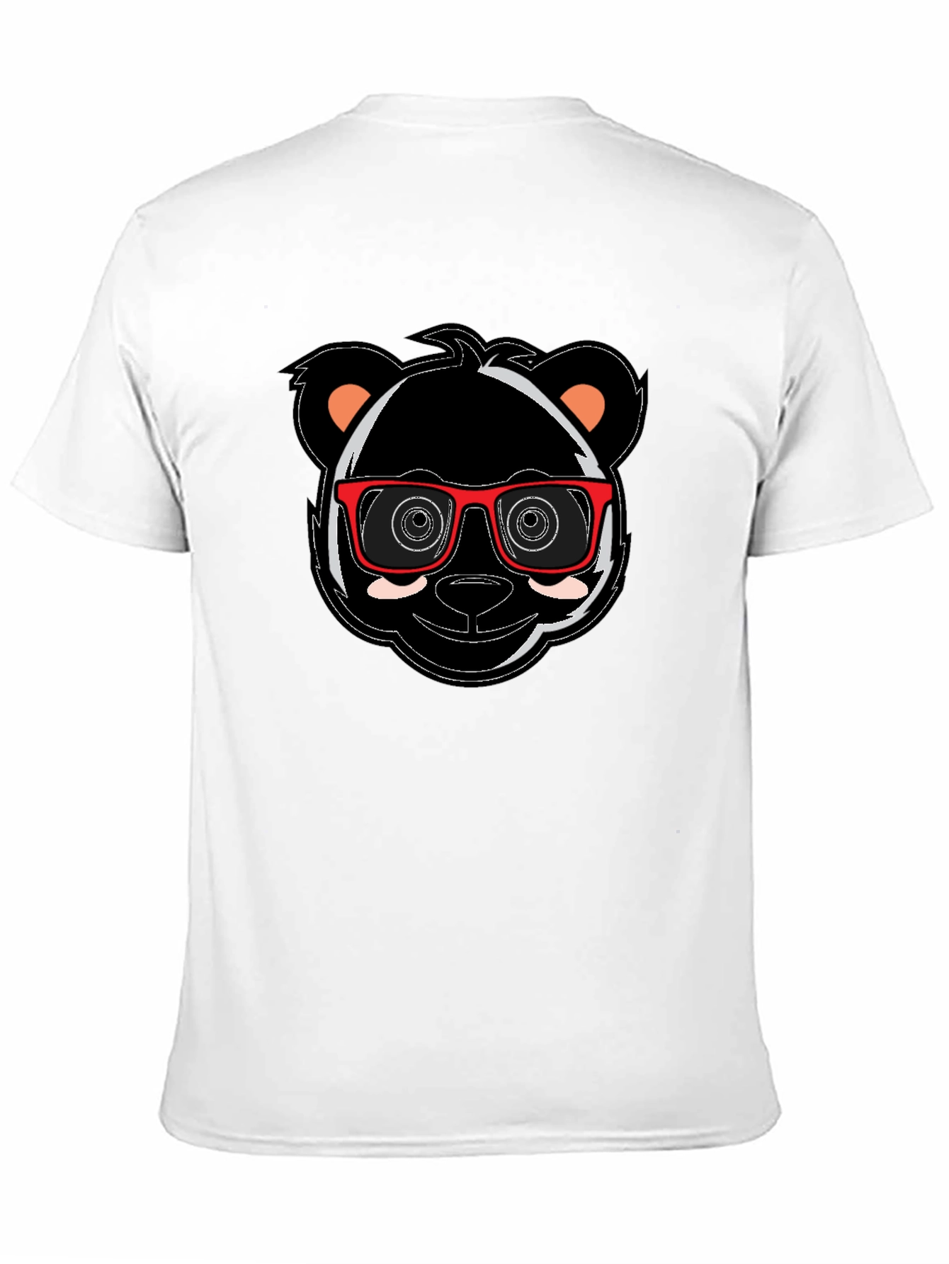 Cool Panda with Glasses Graphic Tee - Black