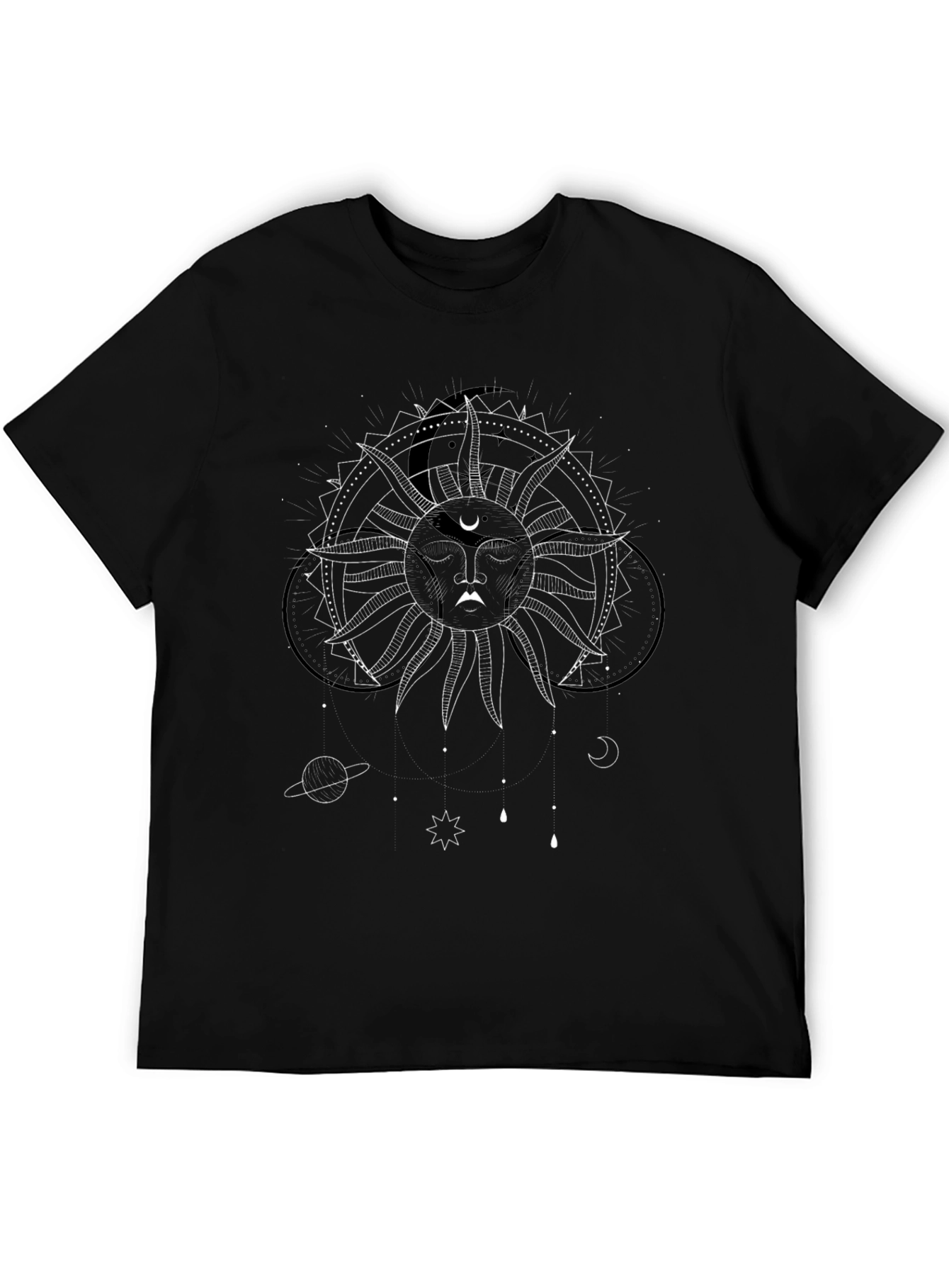 Celestial Sun Graphic Tee - Black
