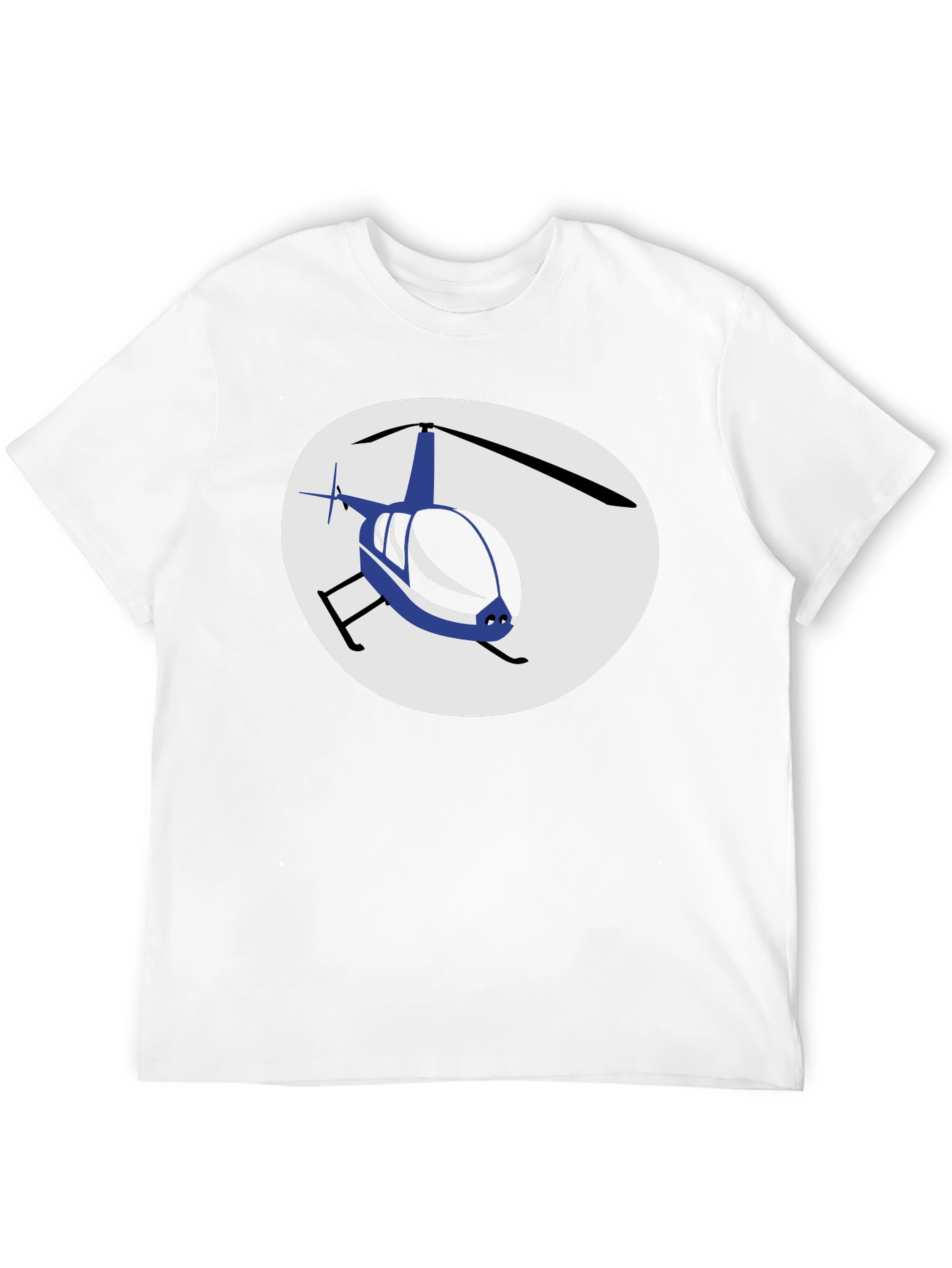 Helicopter Graphic T-Shirt - Black Crew Neck Tee