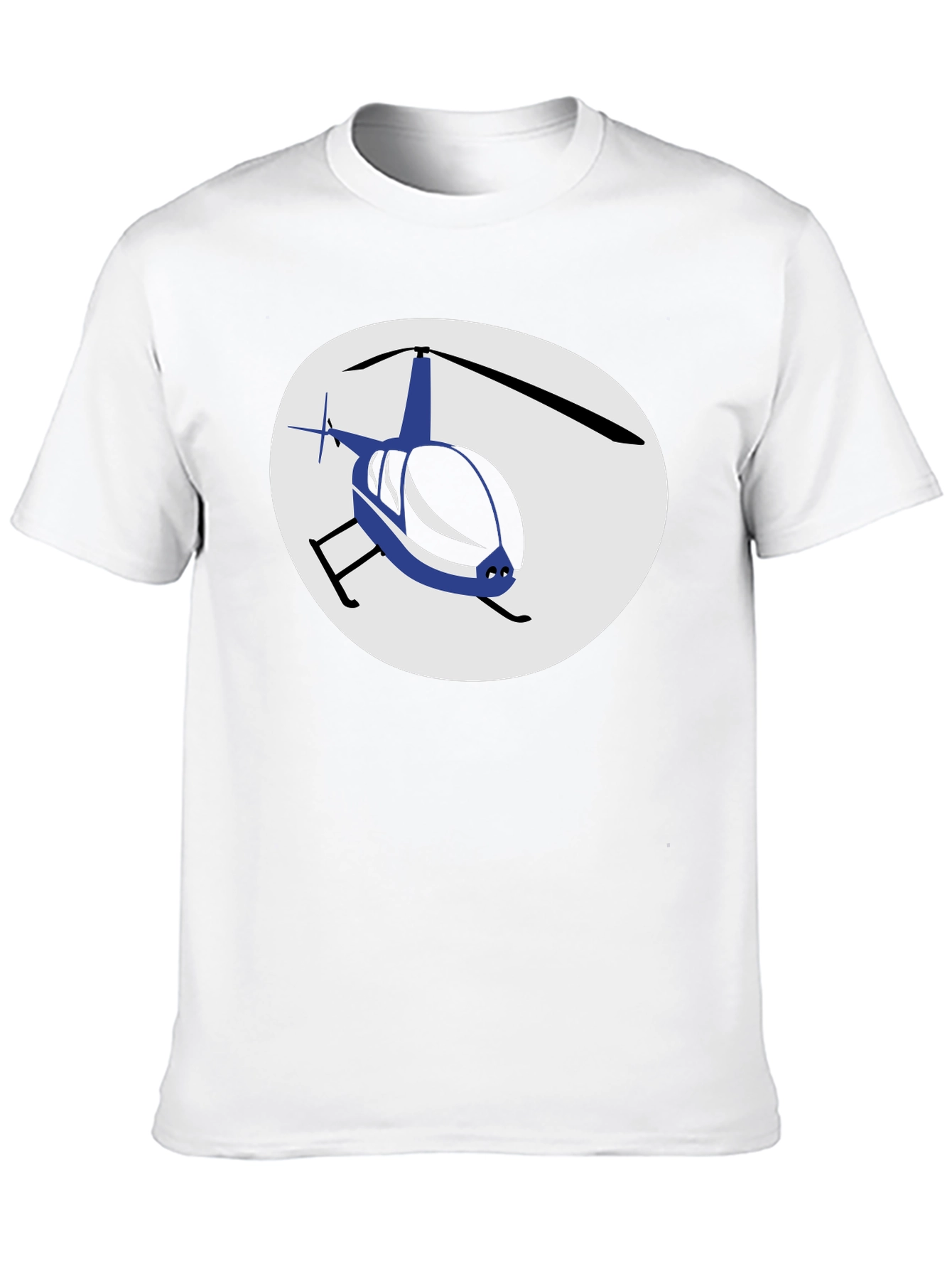 Helicopter Graphic T-Shirt - Black Crew Neck Tee