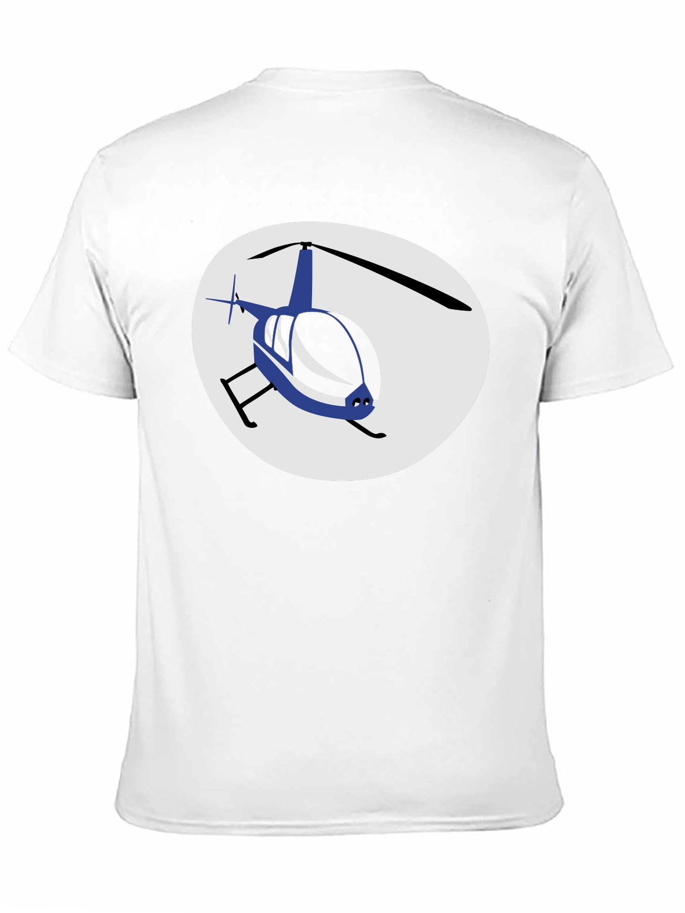 Helicopter Graphic T-Shirt - Black Crew Neck Tee