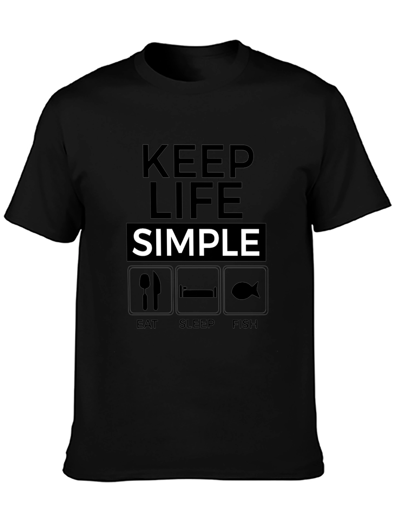 Keep Life Simple Graphic T-Shirt - Eat Sleep Fish
