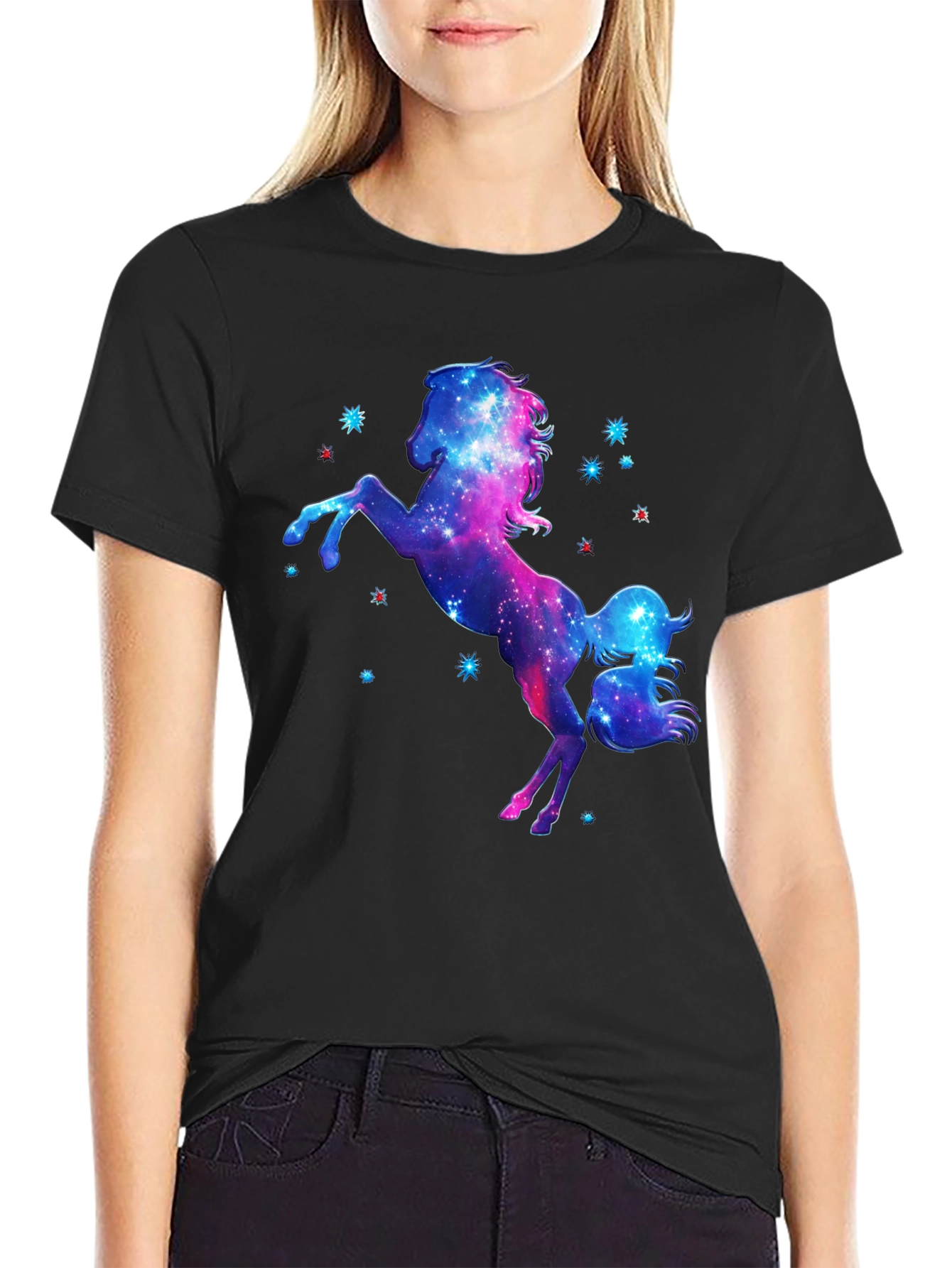Galaxy Unicorn Black T-Shirt