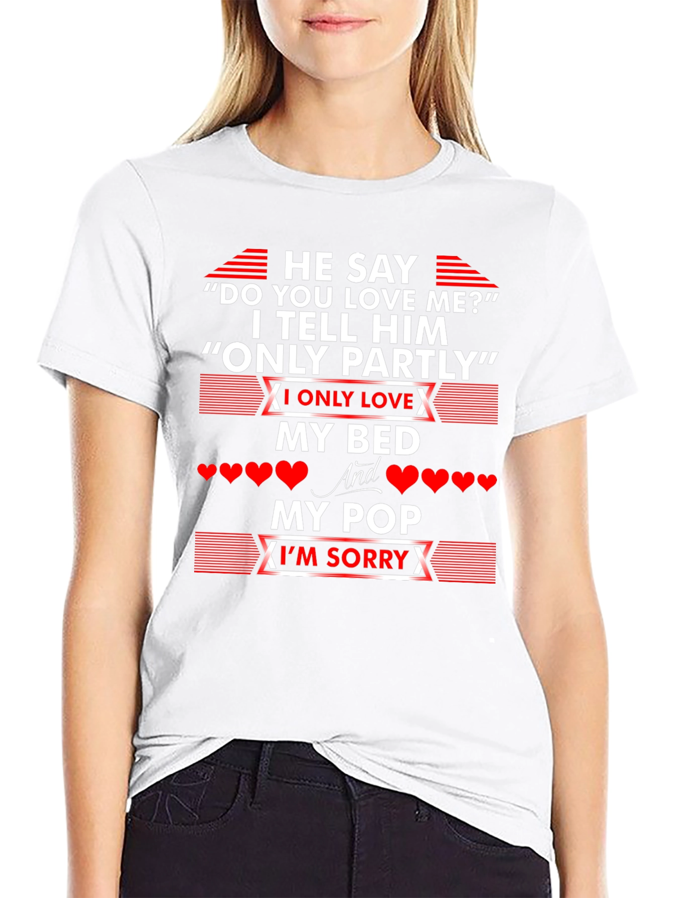 Humorous Only Partly Bed and Pop T-Shirt