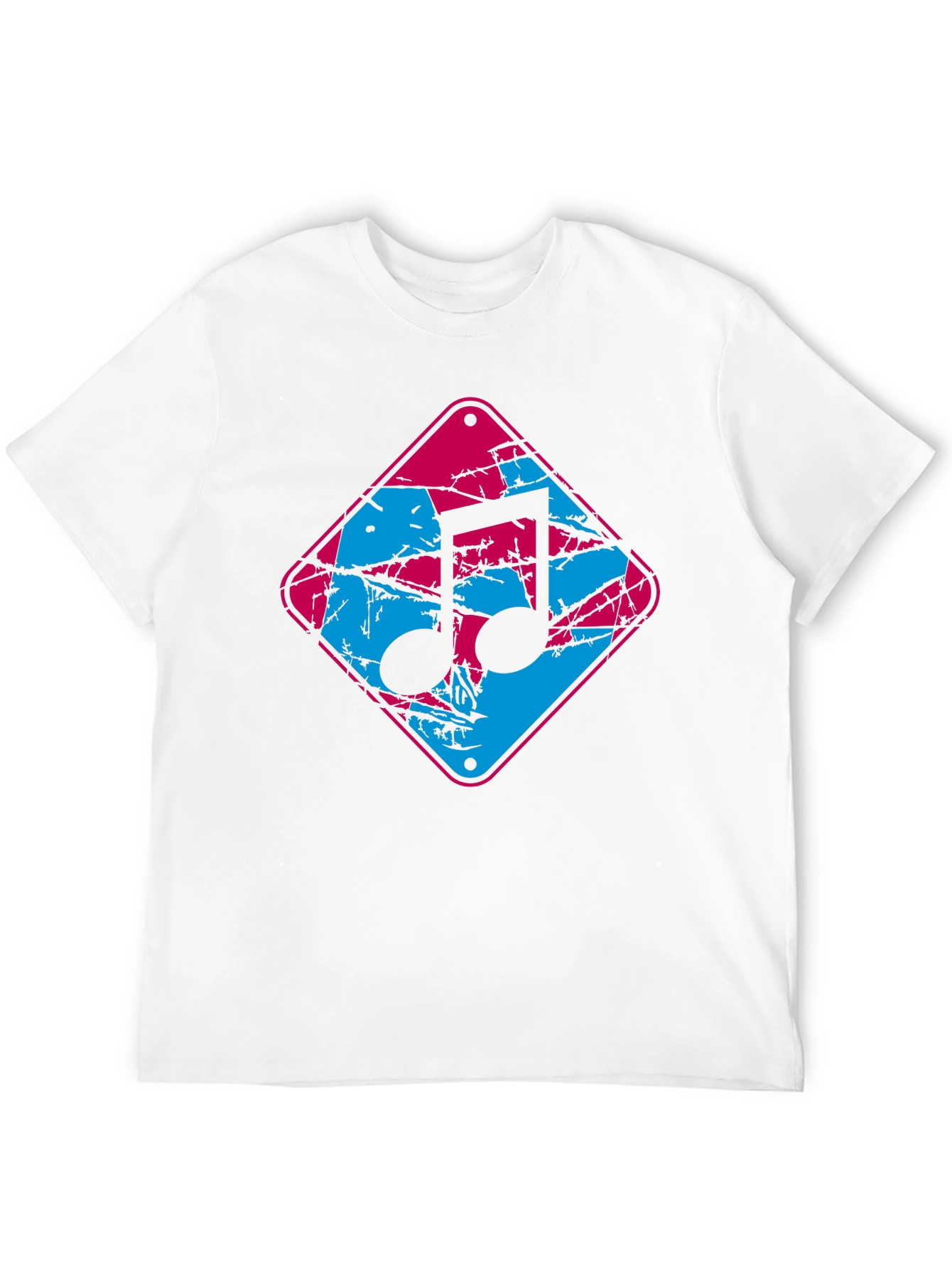 Retro Music Note Graphic Black T-Shirt