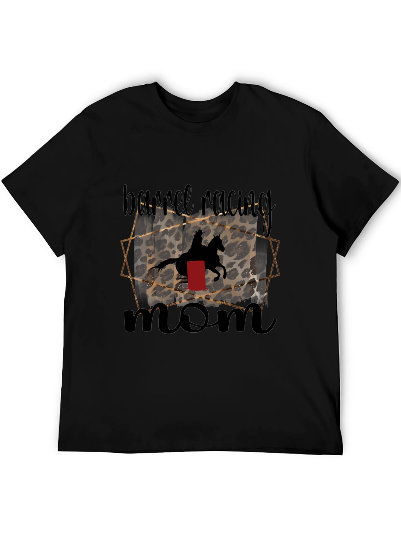 Barrel Racing Mom T-Shirt Leopard Print