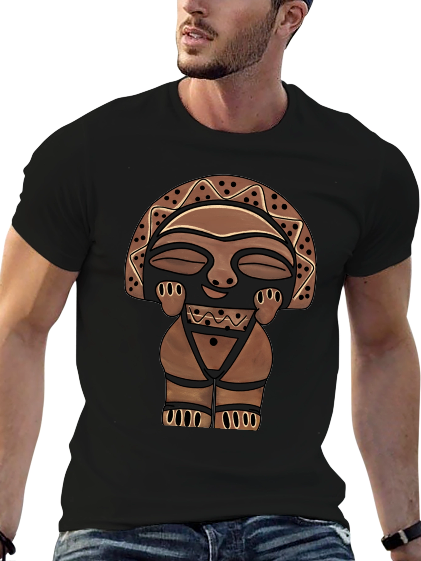 Tribal Totem Graphic Tee - Mens Black T-Shirt