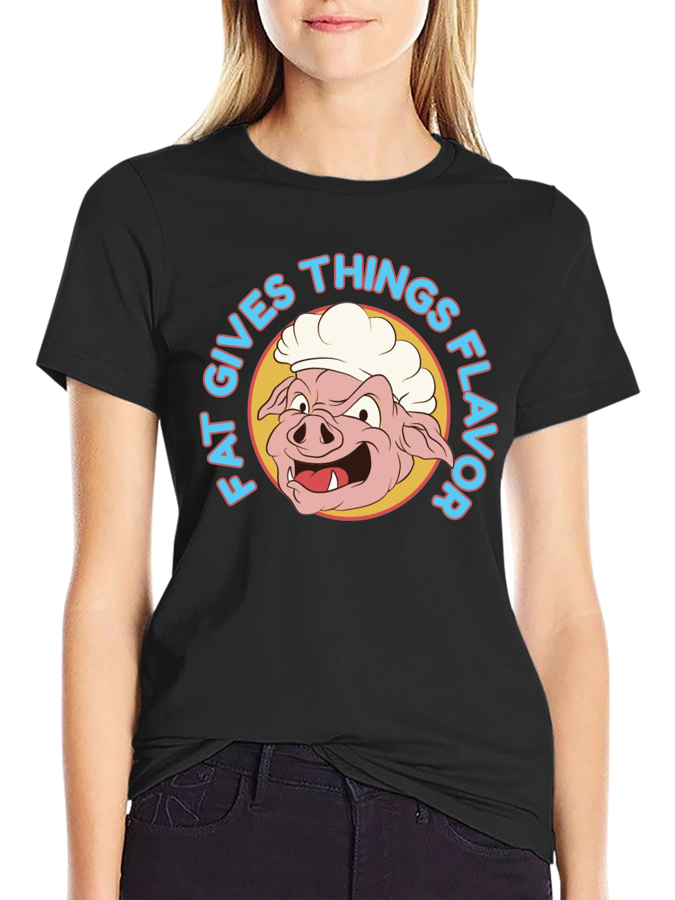 Funny Fat Gives Things Flavor Pig Chef T-Shirt