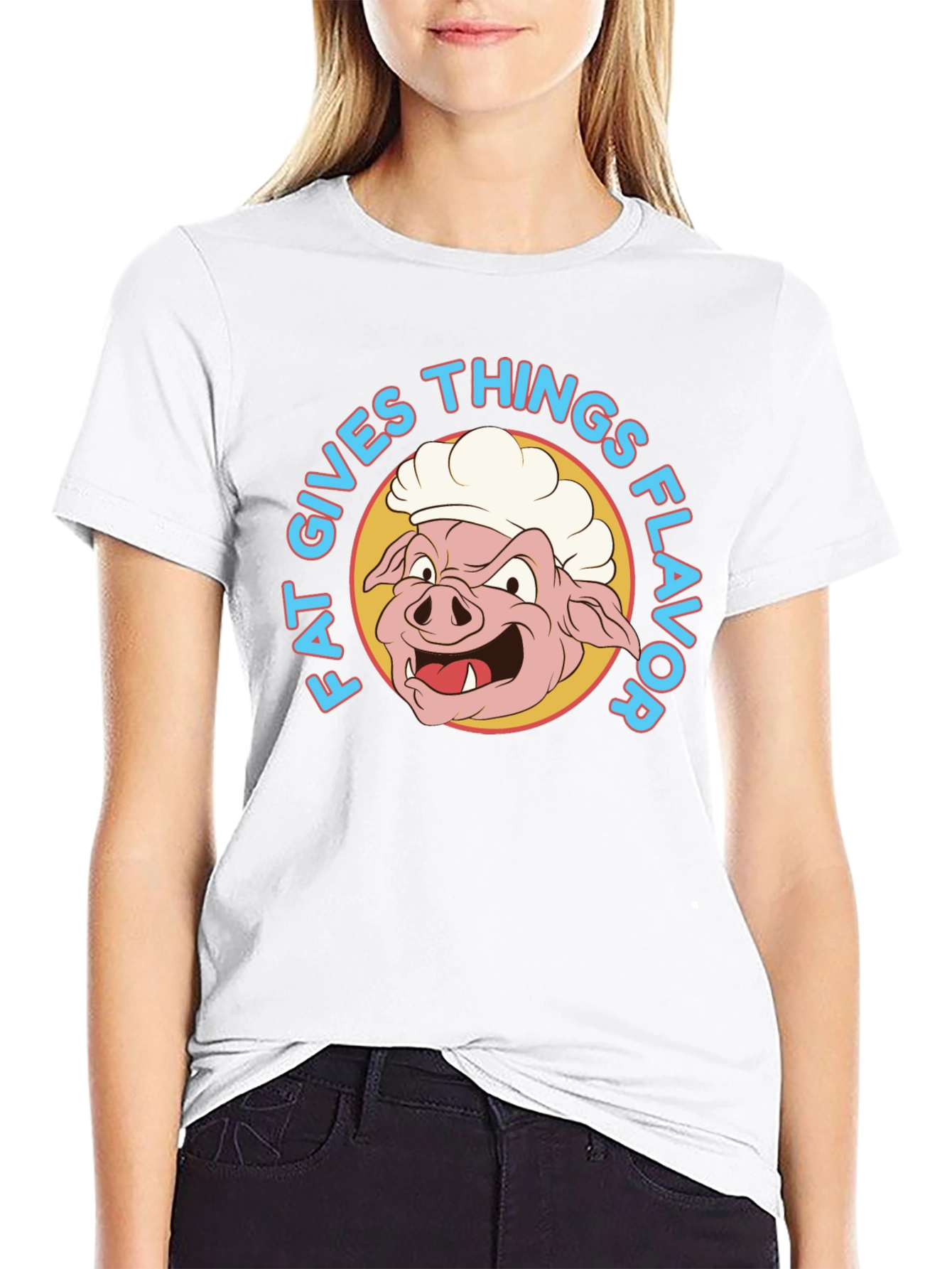 Funny Fat Gives Things Flavor Pig Chef T-Shirt