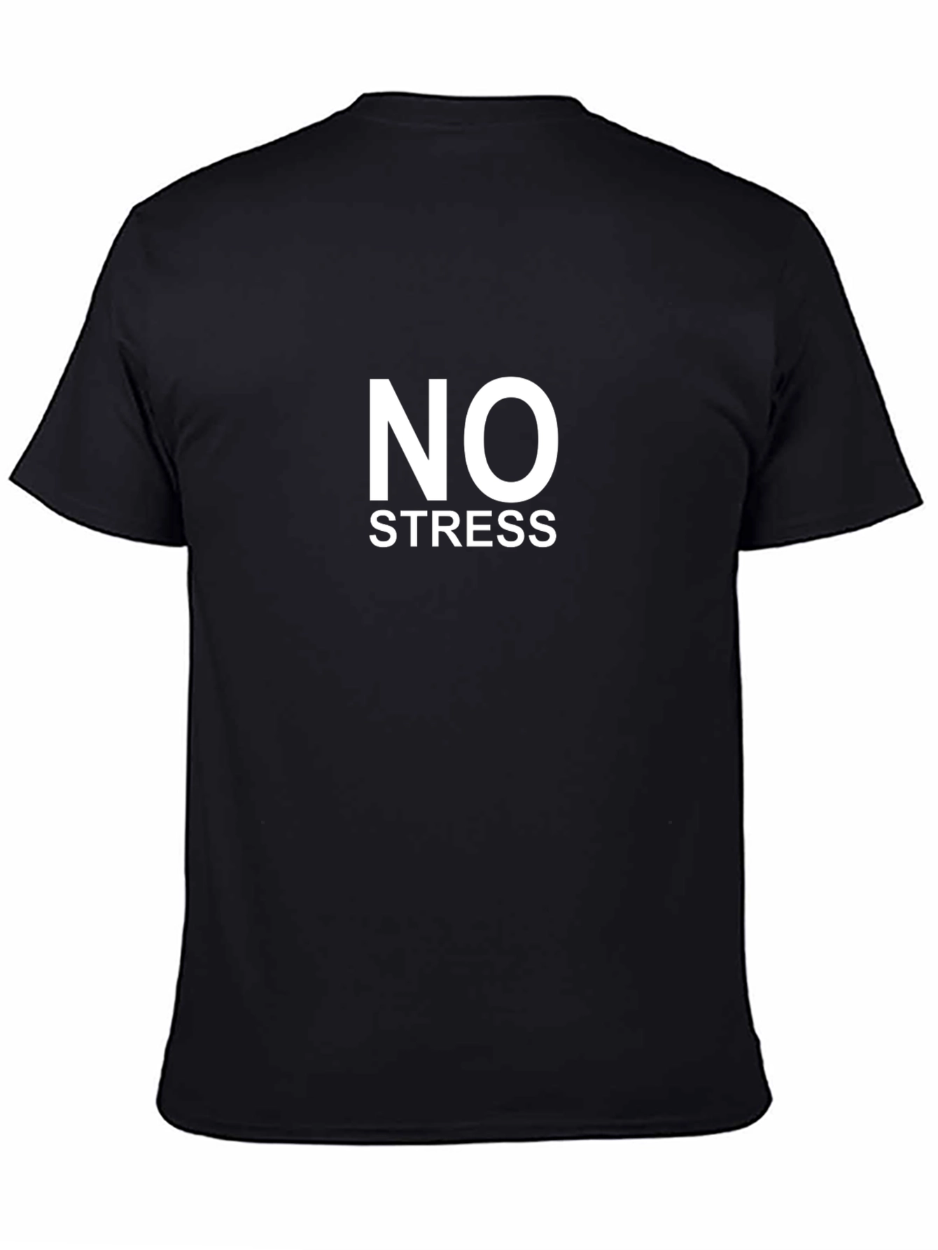 No Stress Black T-Shirt - Relaxed Comfort