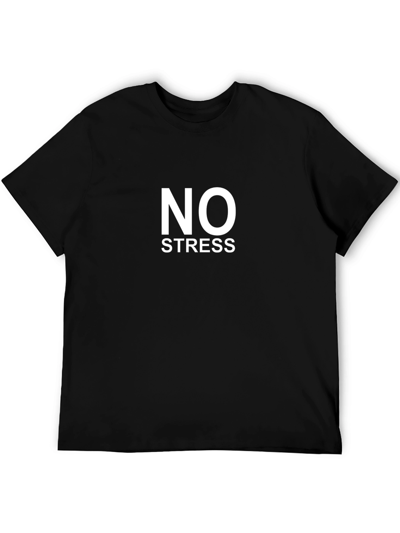 No Stress Black T-Shirt - Relaxed Comfort