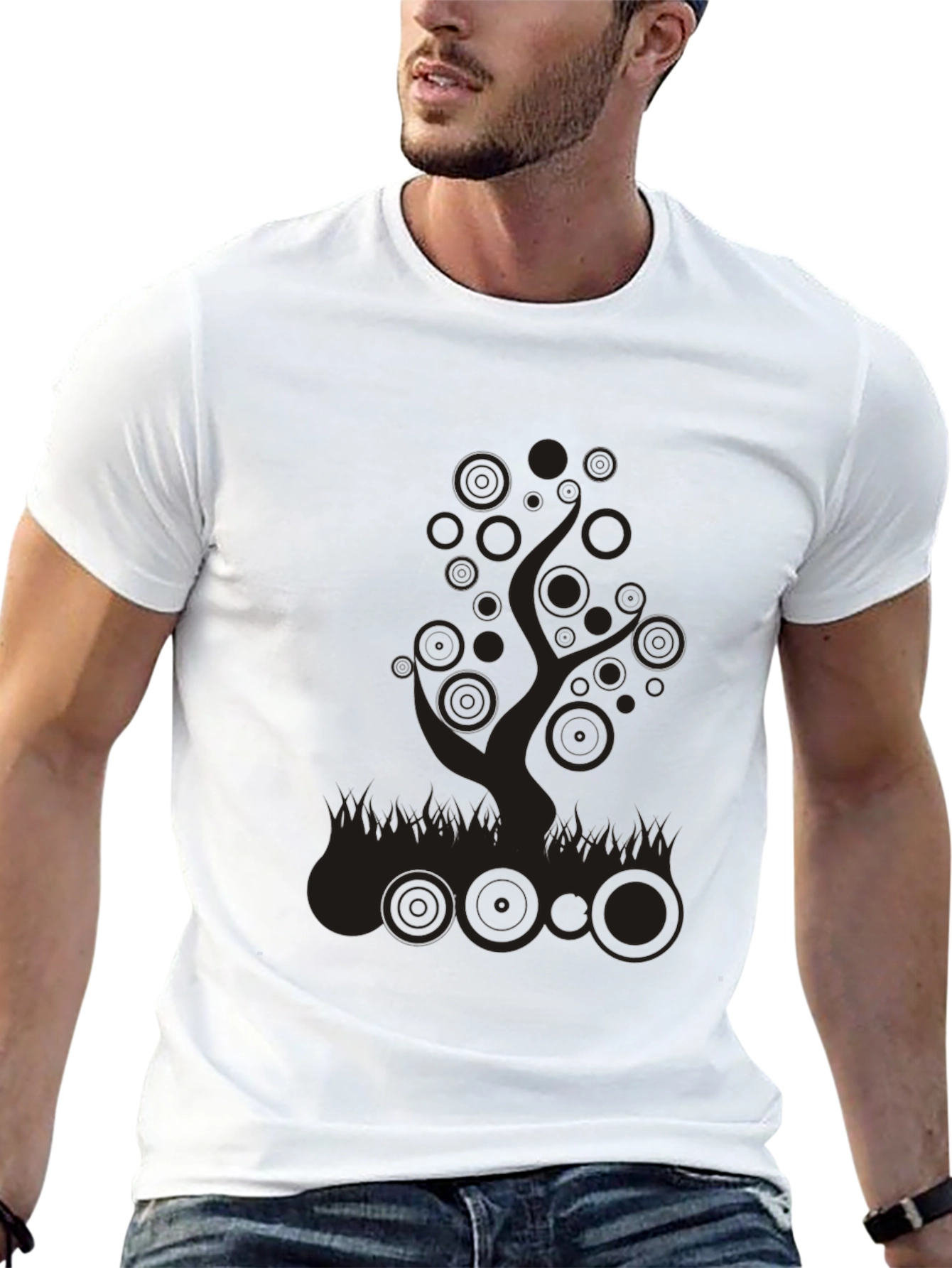 Black Tree Circle Graphic Tee