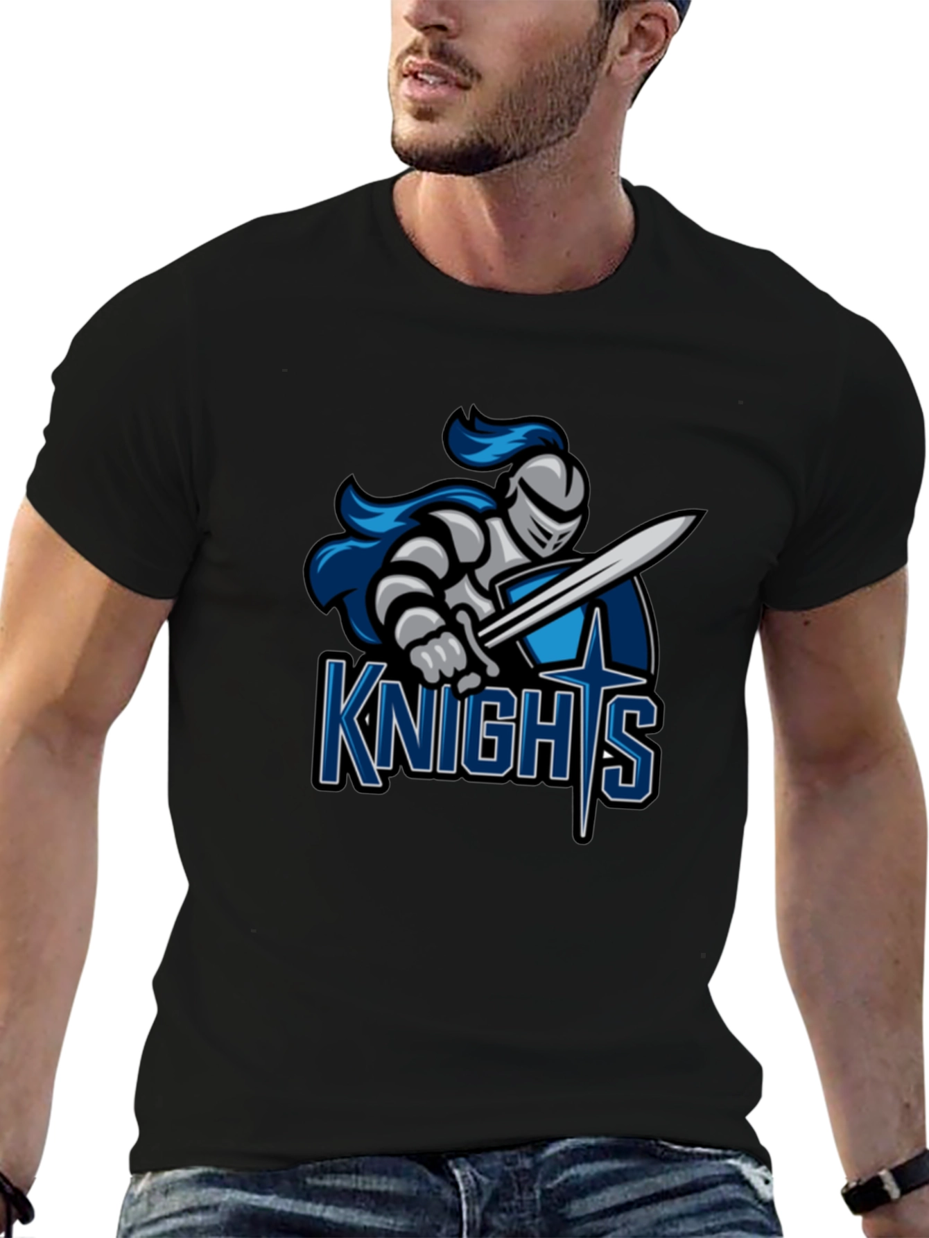 Knights T-Shirt - Black Tee with Graphic Print