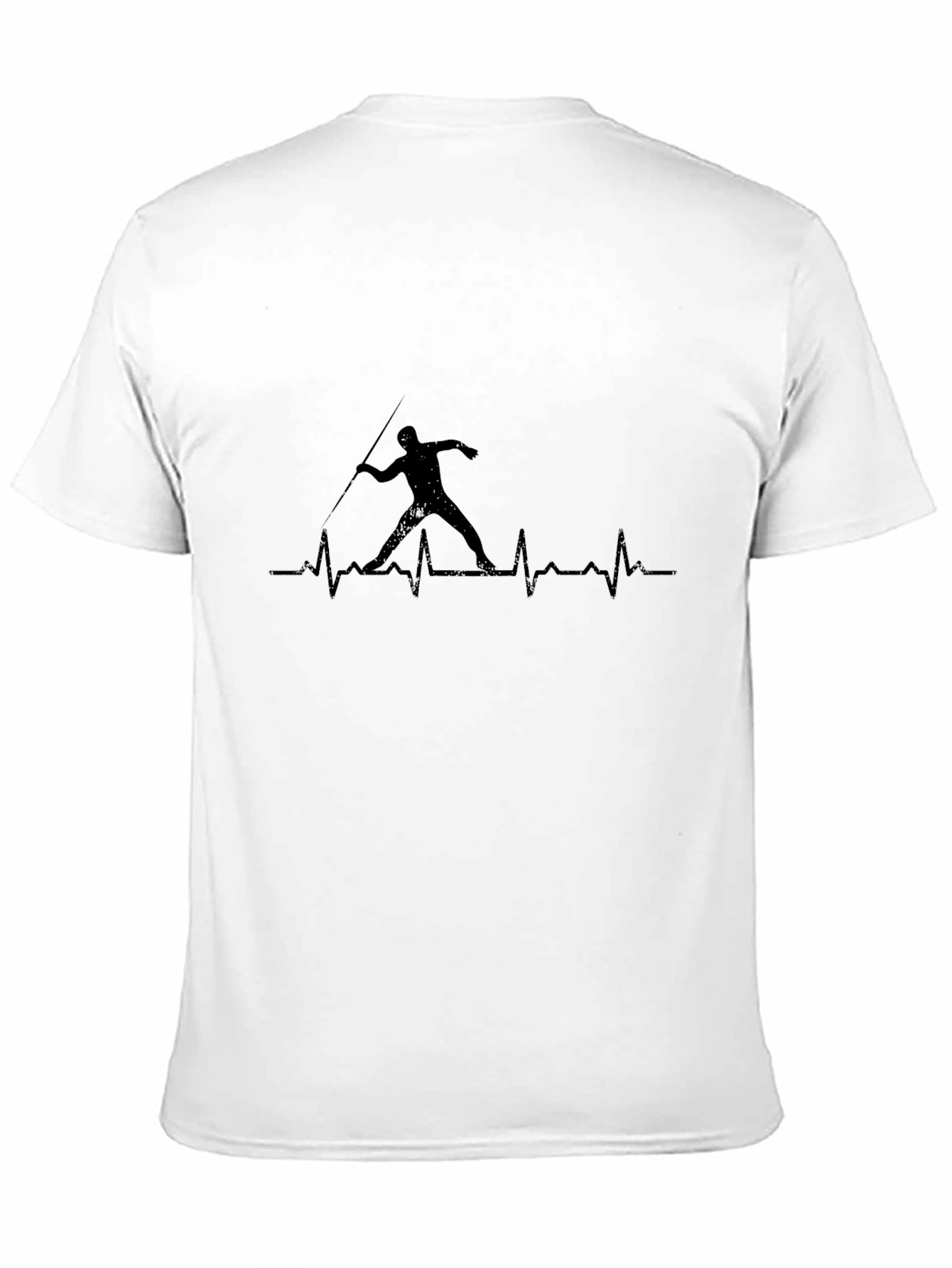 Javelin Thrower Heartbeat T-Shirt - Black