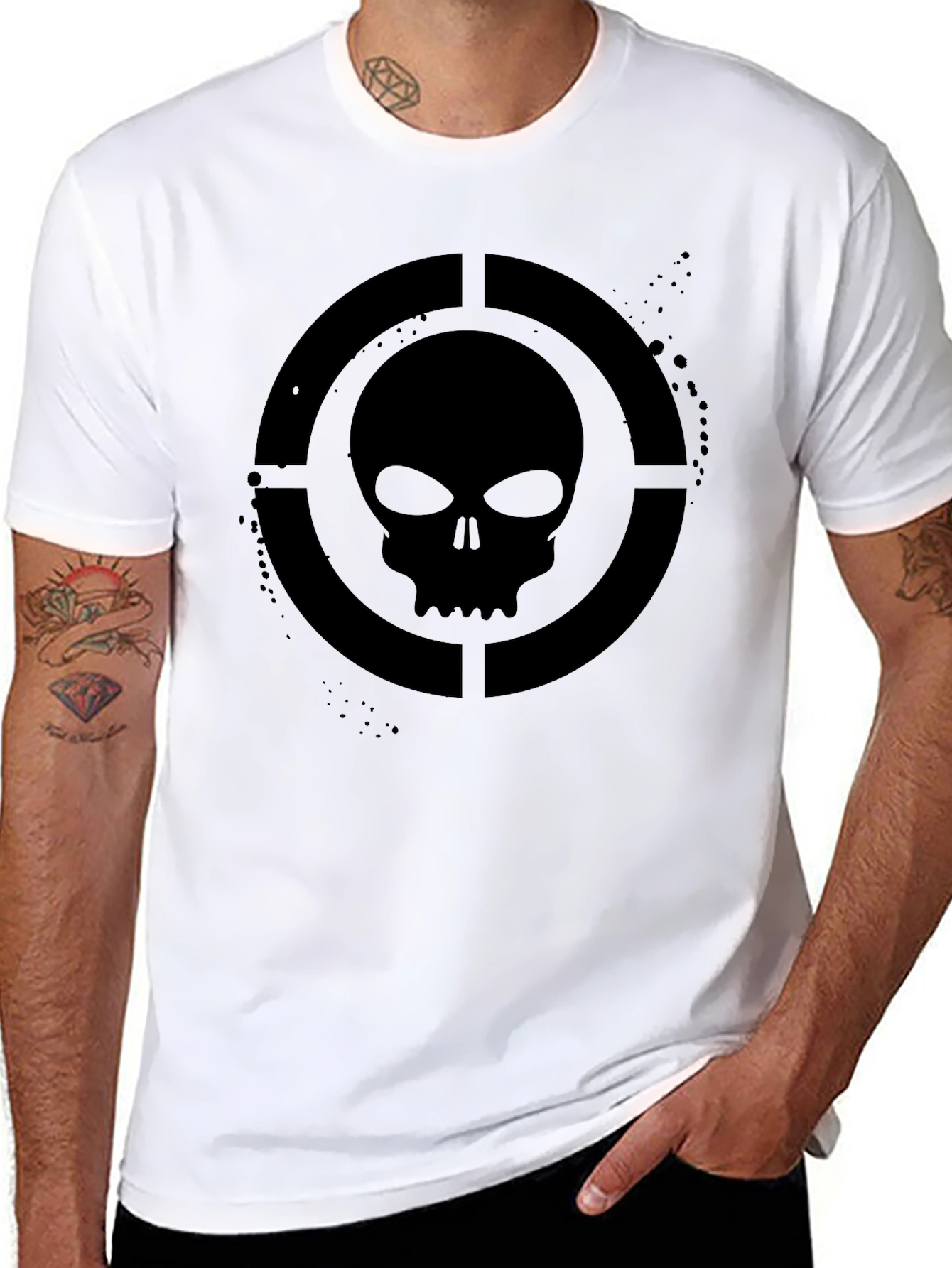 Skull Target Graphic T-Shirt - Mens Black Tee