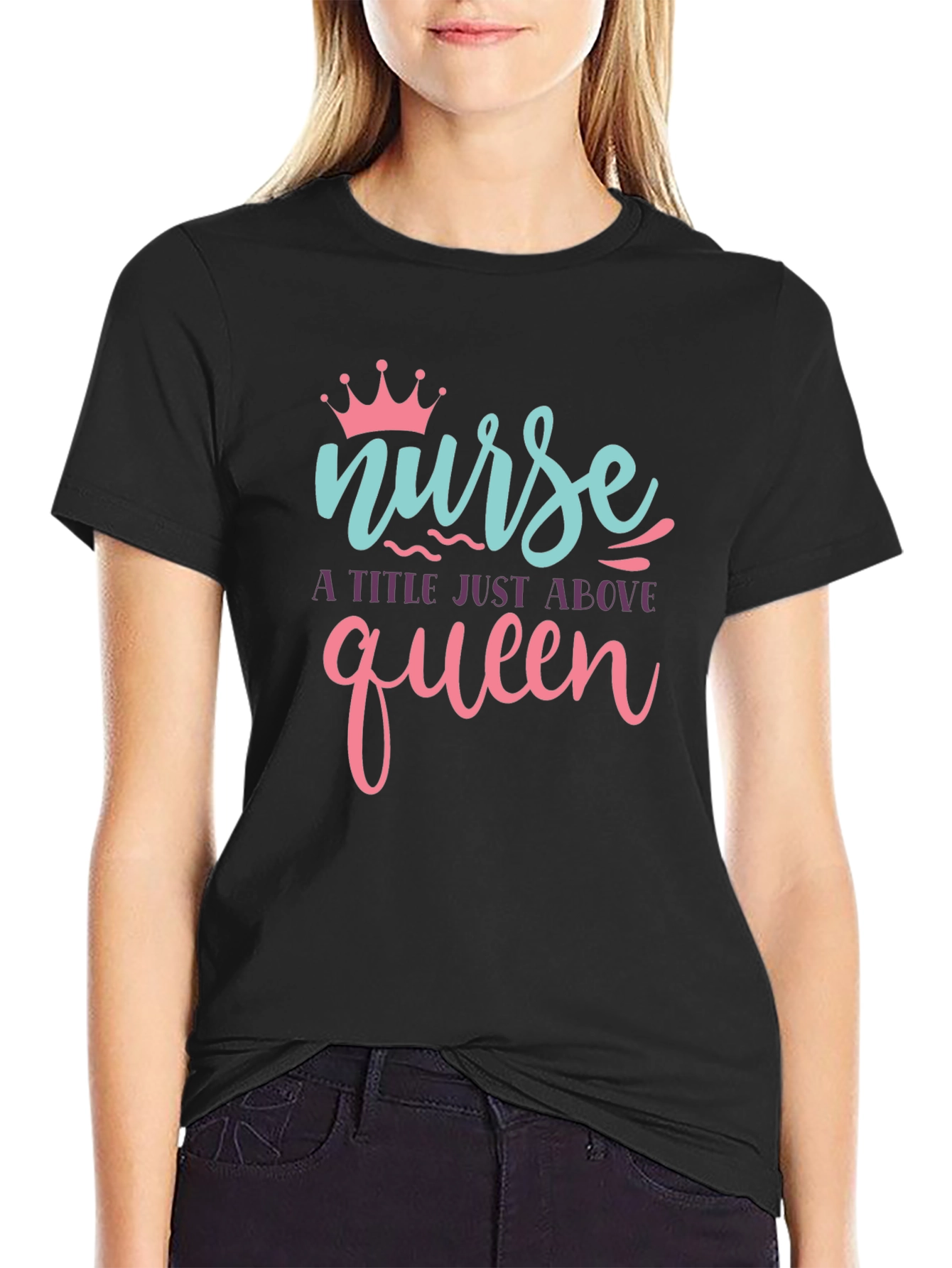 Nurse Queen Black T-Shirt