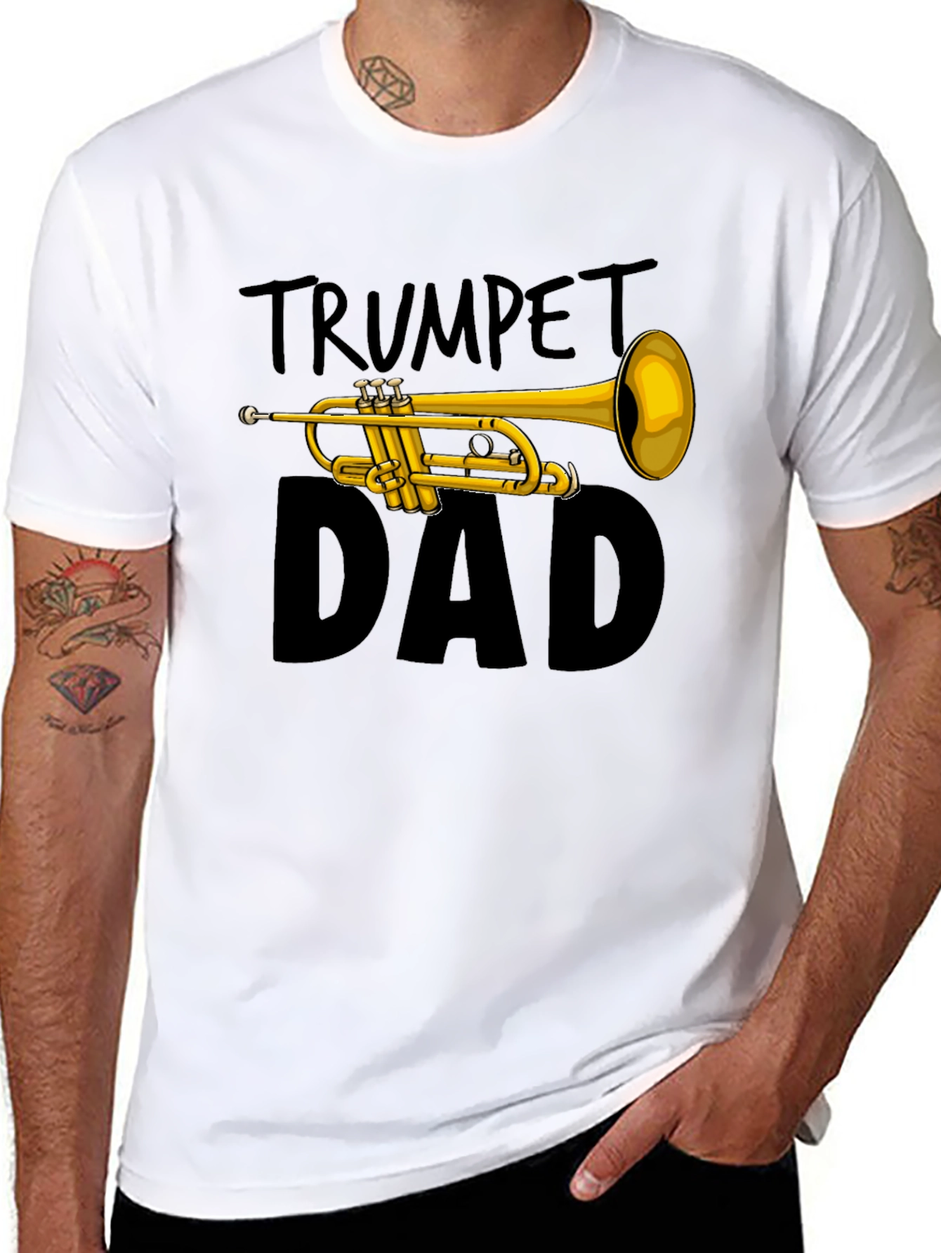 Trumpet Dad Graphic Tee - Musician Father T-Shirt