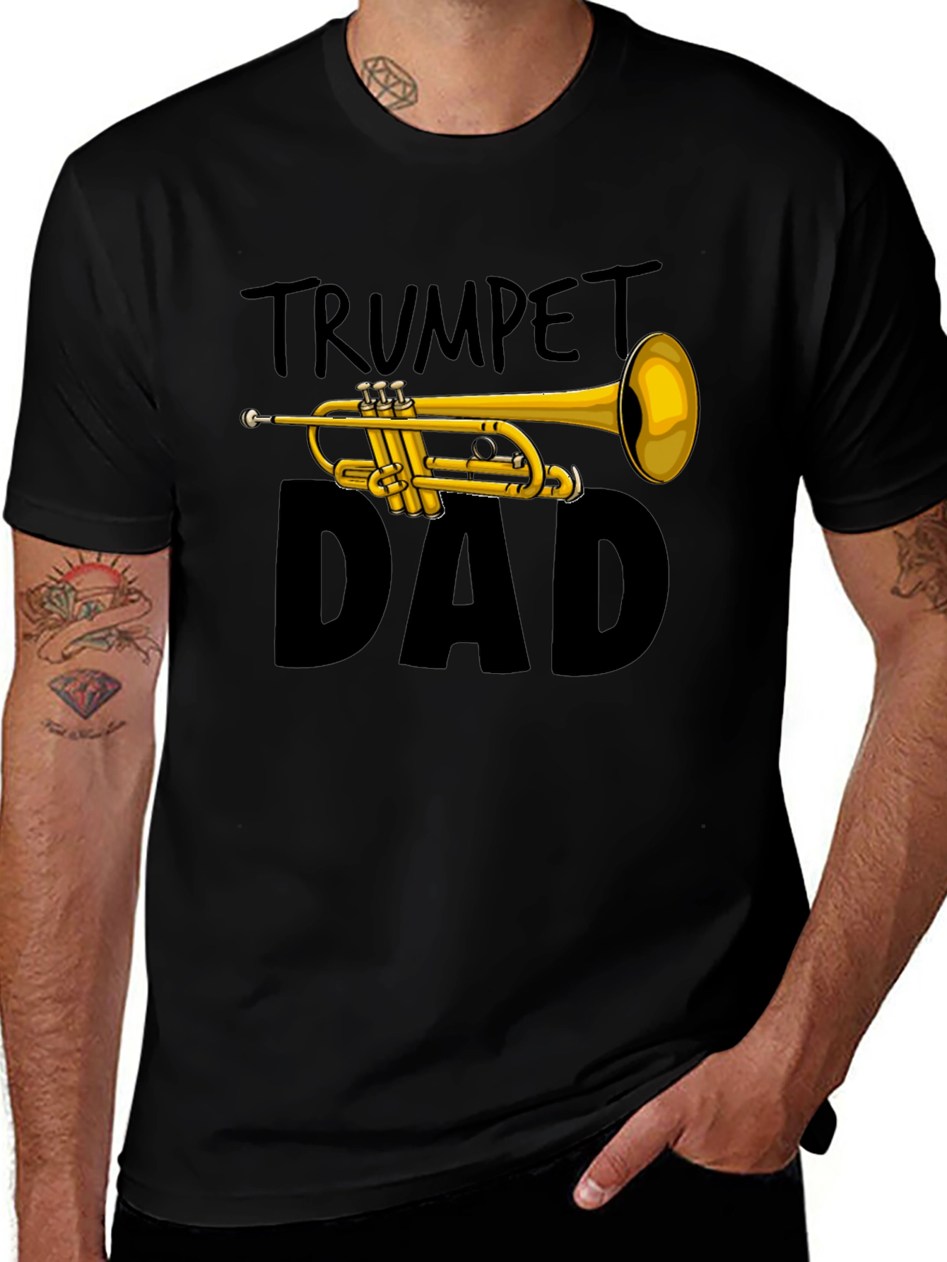 Trumpet Dad Graphic Tee - Musician Father T-Shirt