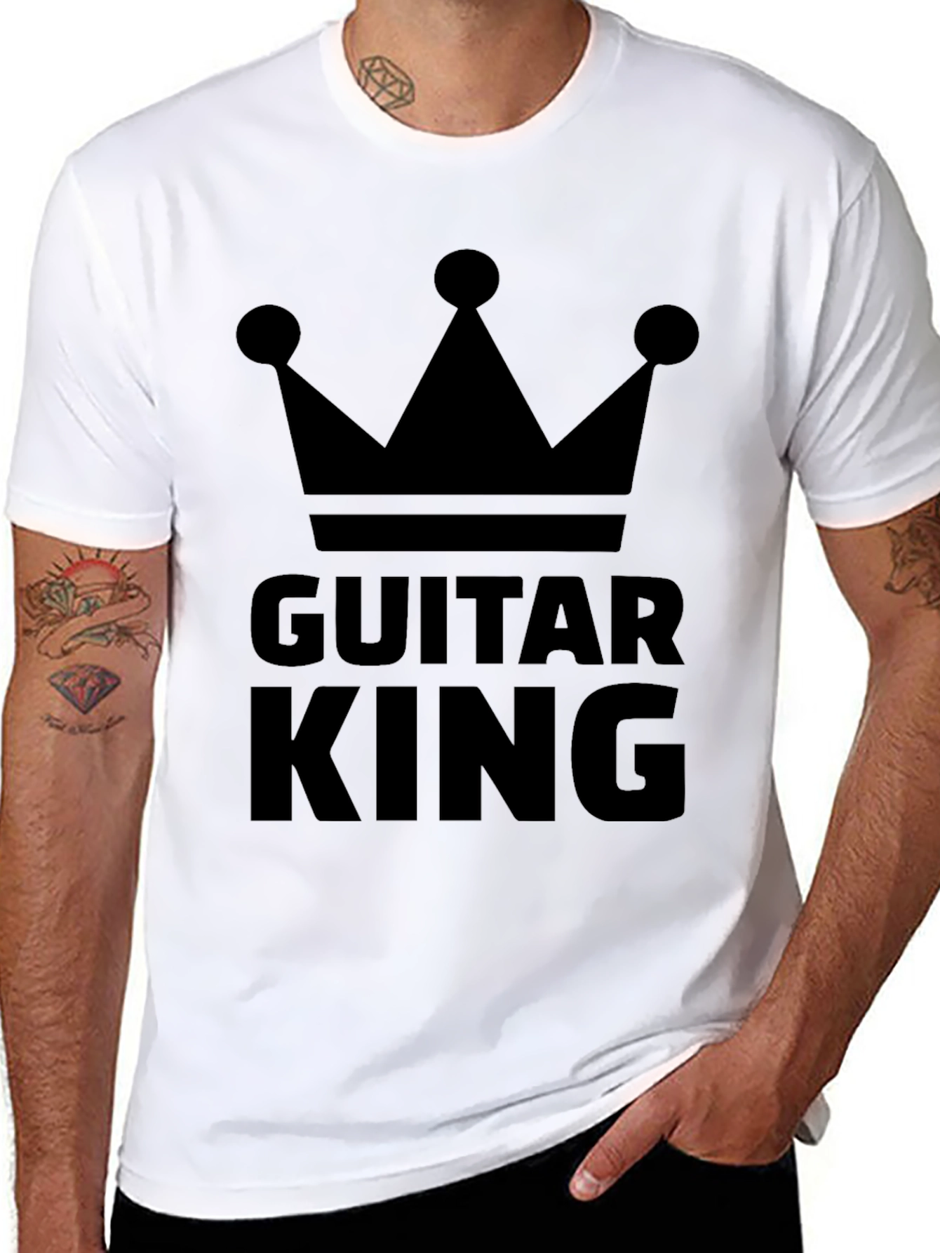 Guitar King Black Graphic Tee