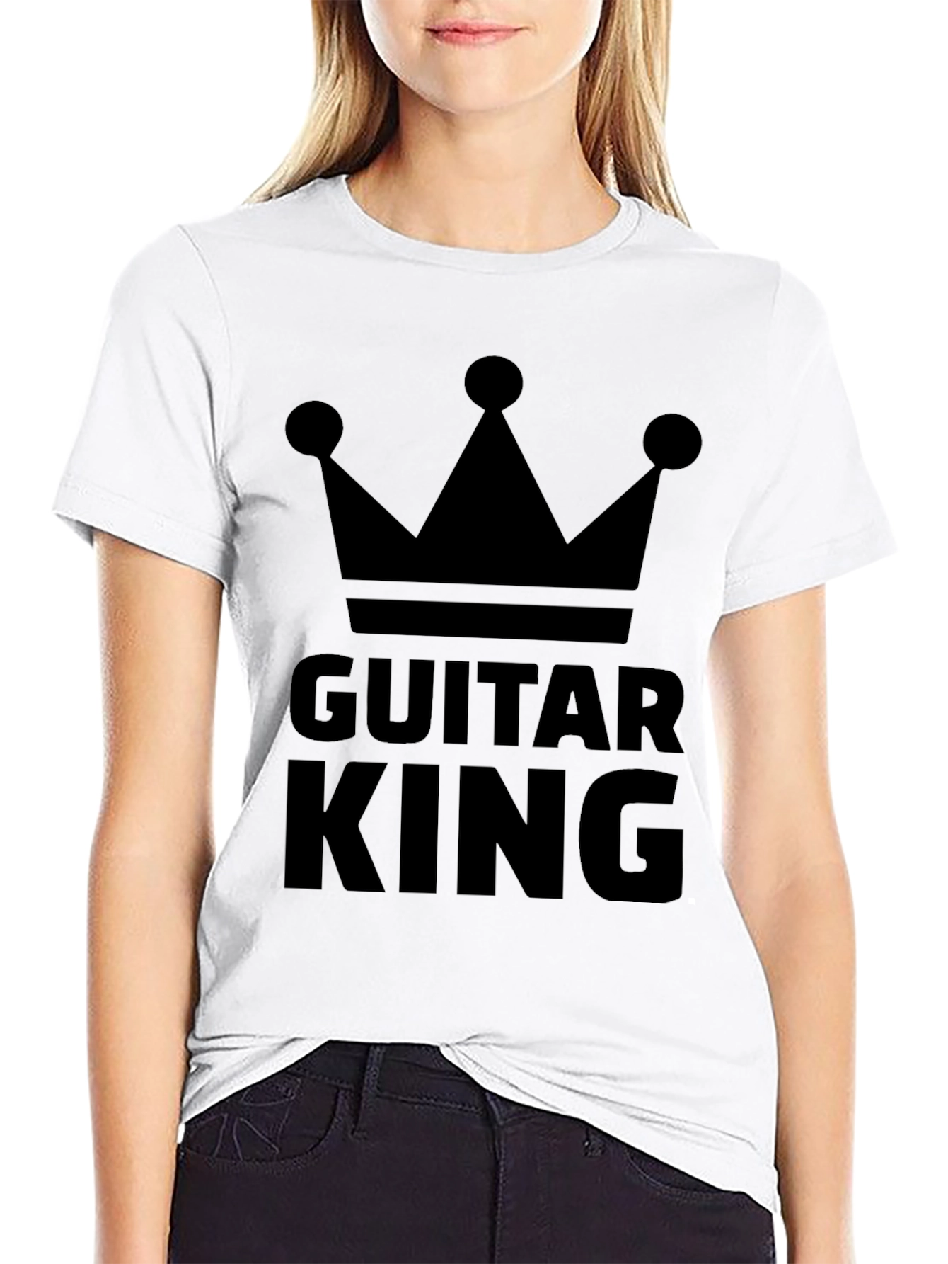 Guitar King Black Graphic Tee