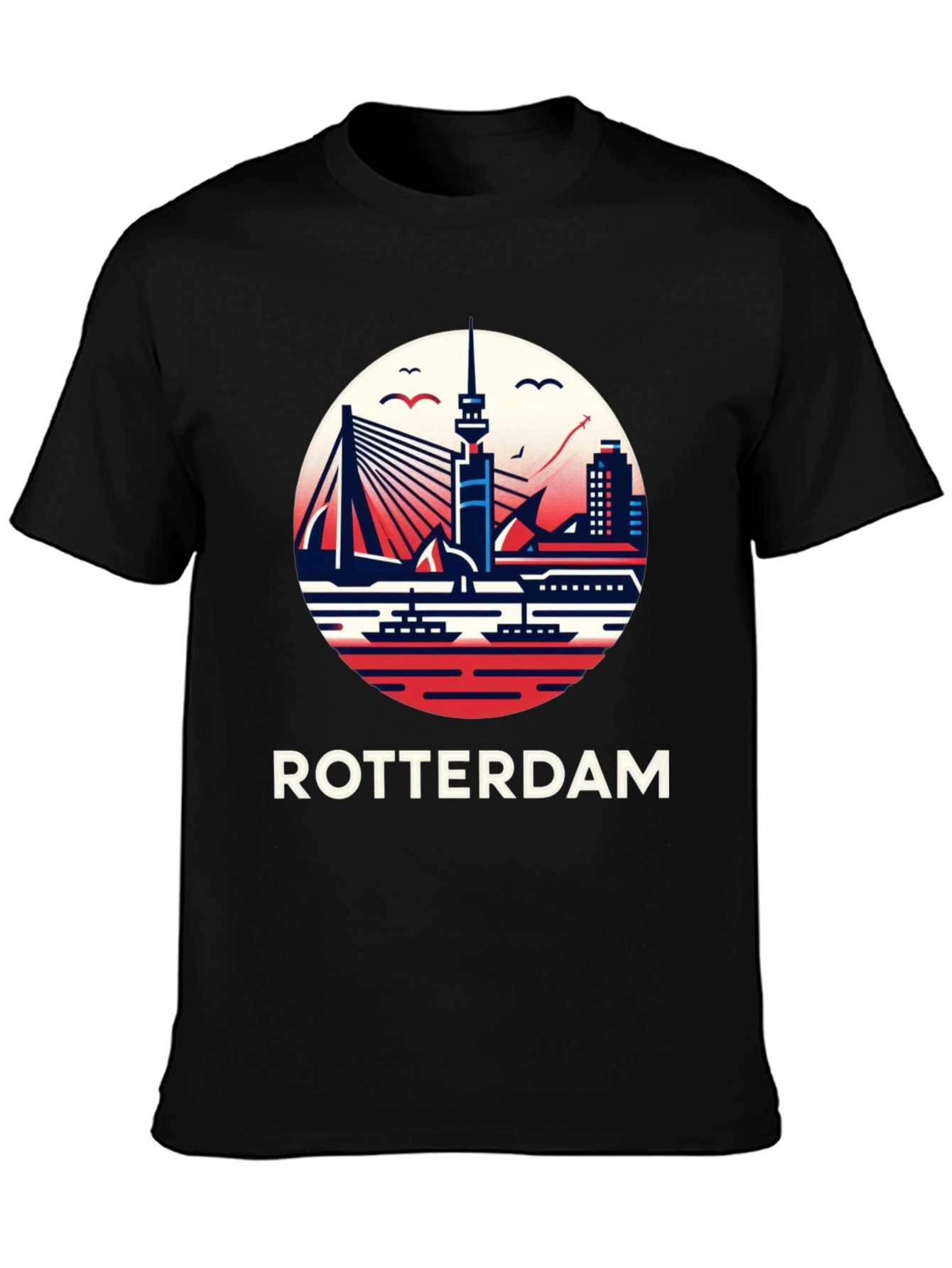 Rotterdam Skyline Graphic Tee - Cityscape Shirt