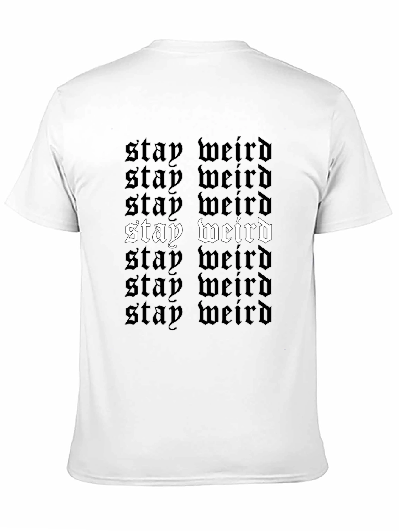 Stay Weird Graphic Tee - Black Cotton T-Shirt
