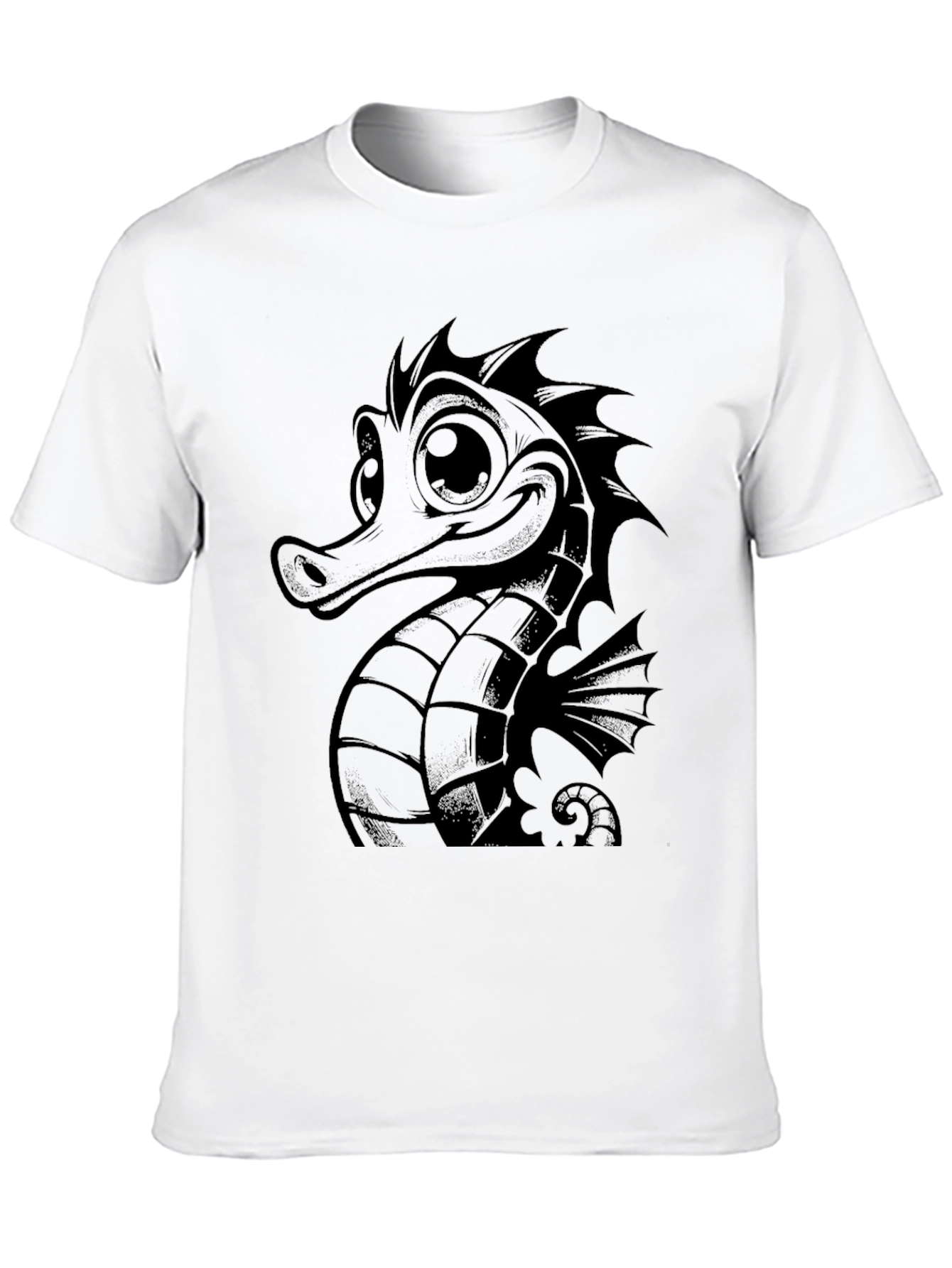 Sea Horse Graphic Tee - Black