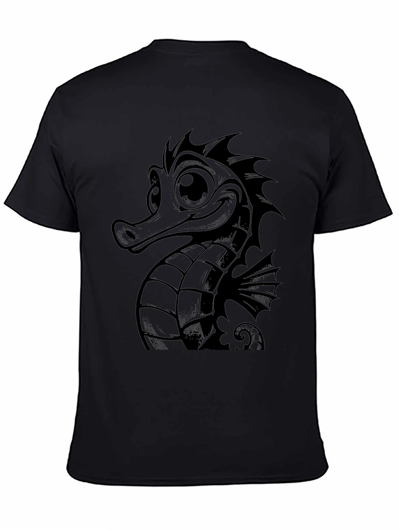Sea Horse Graphic Tee - Black