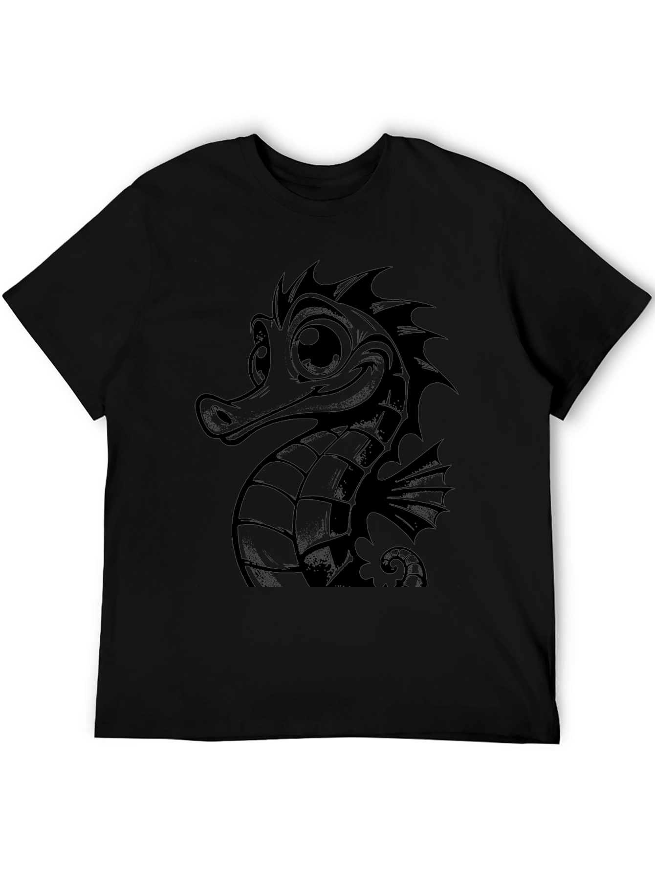 Sea Horse Graphic Tee - Black