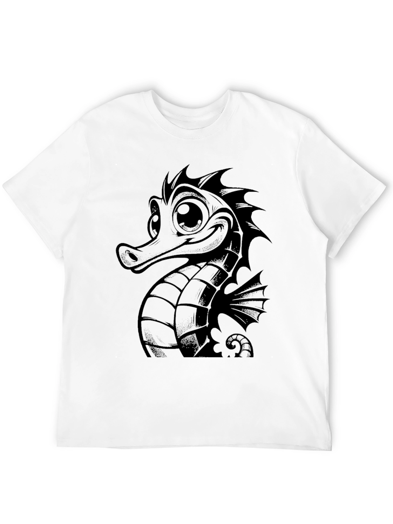 Sea Horse Graphic Tee - Black