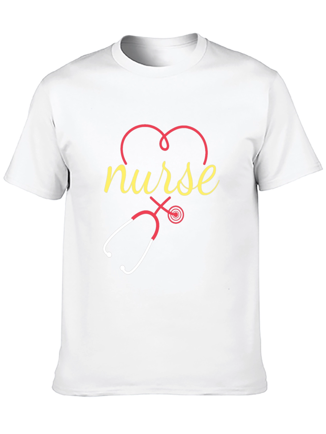 Nurse Heart Stethoscope Black T-Shirt