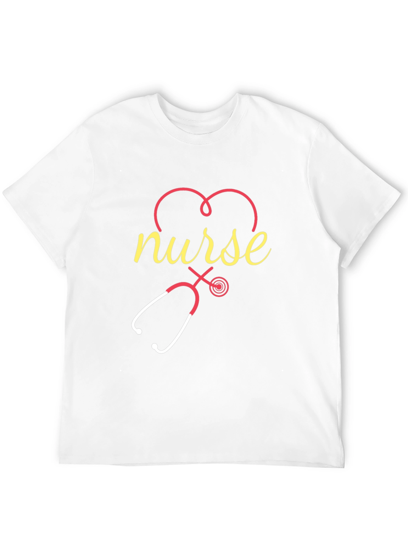 Nurse Heart Stethoscope Black T-Shirt