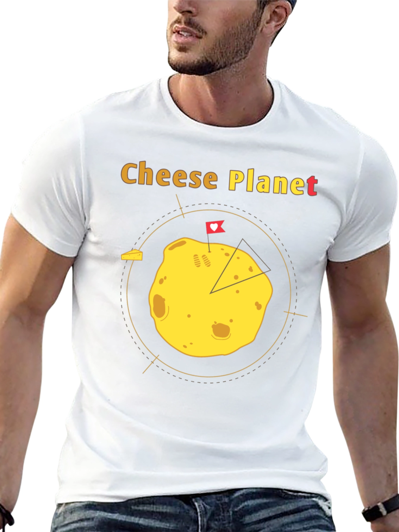 Cheese Planet Graphic T-Shirt - Unisex Cotton Tee