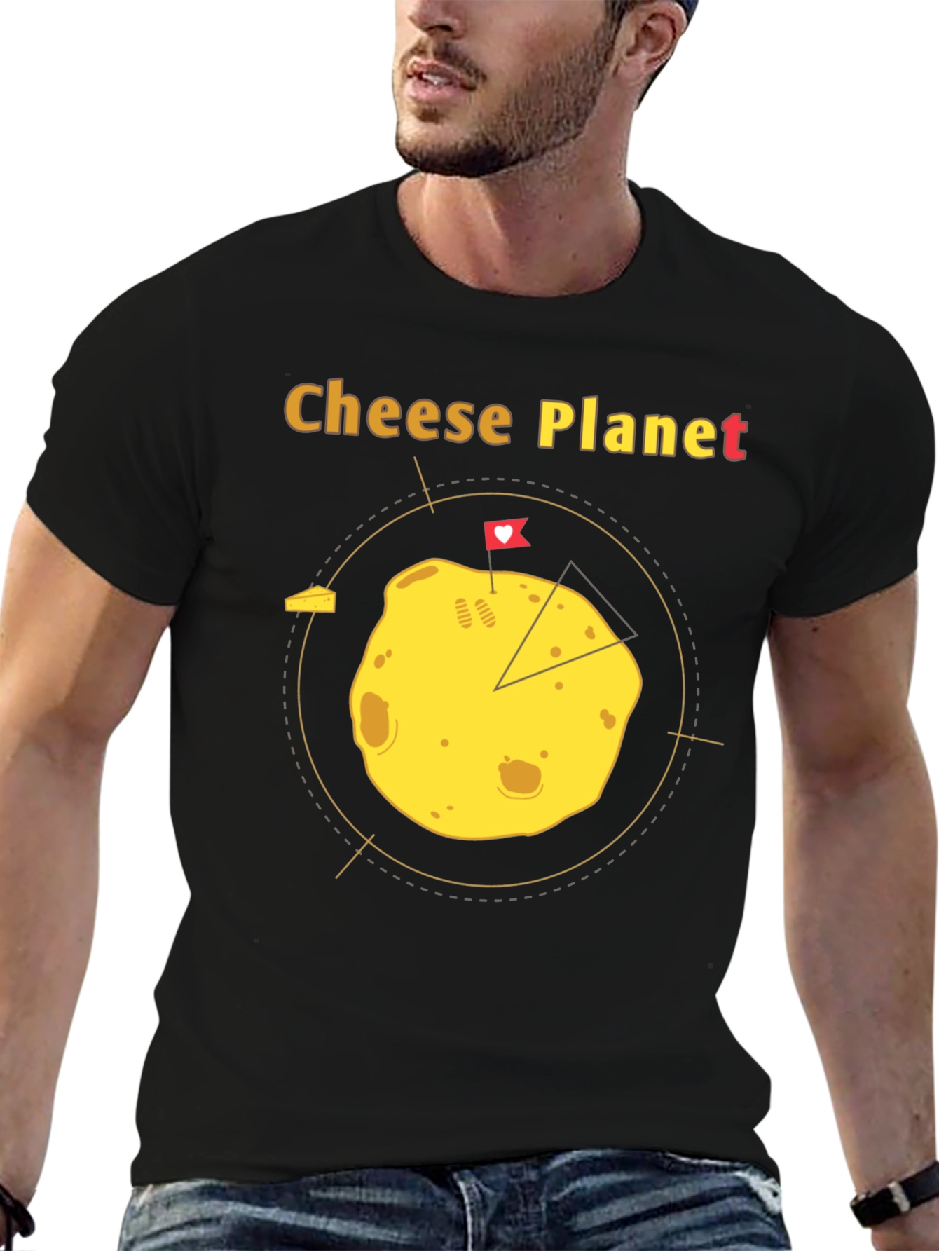 Cheese Planet Graphic T-Shirt - Unisex Cotton Tee