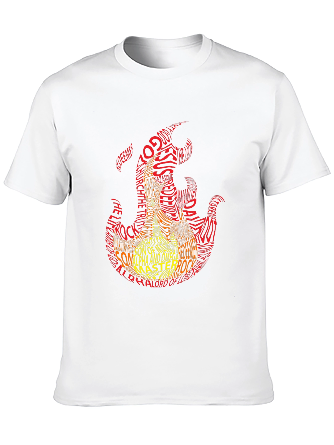 Flame Graphic T-Shirt - Religious Text Design
