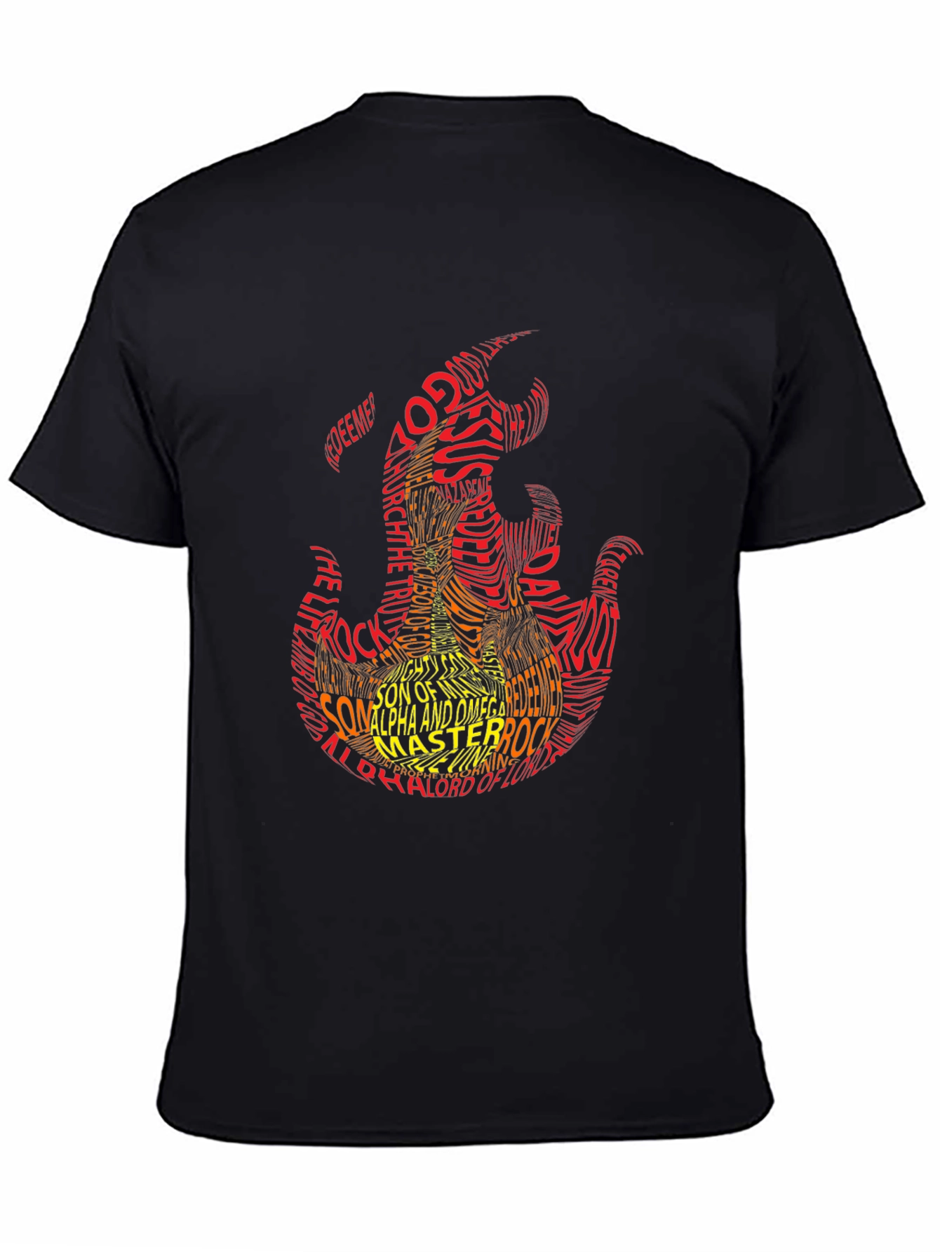 Flame Graphic T-Shirt - Religious Text Design
